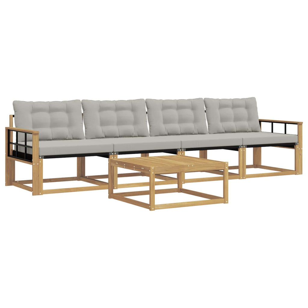 vidaXL Zestaw sof na zewnątrz 5 pcs Biały i jasnoszary 79 x 79 x 37 cm