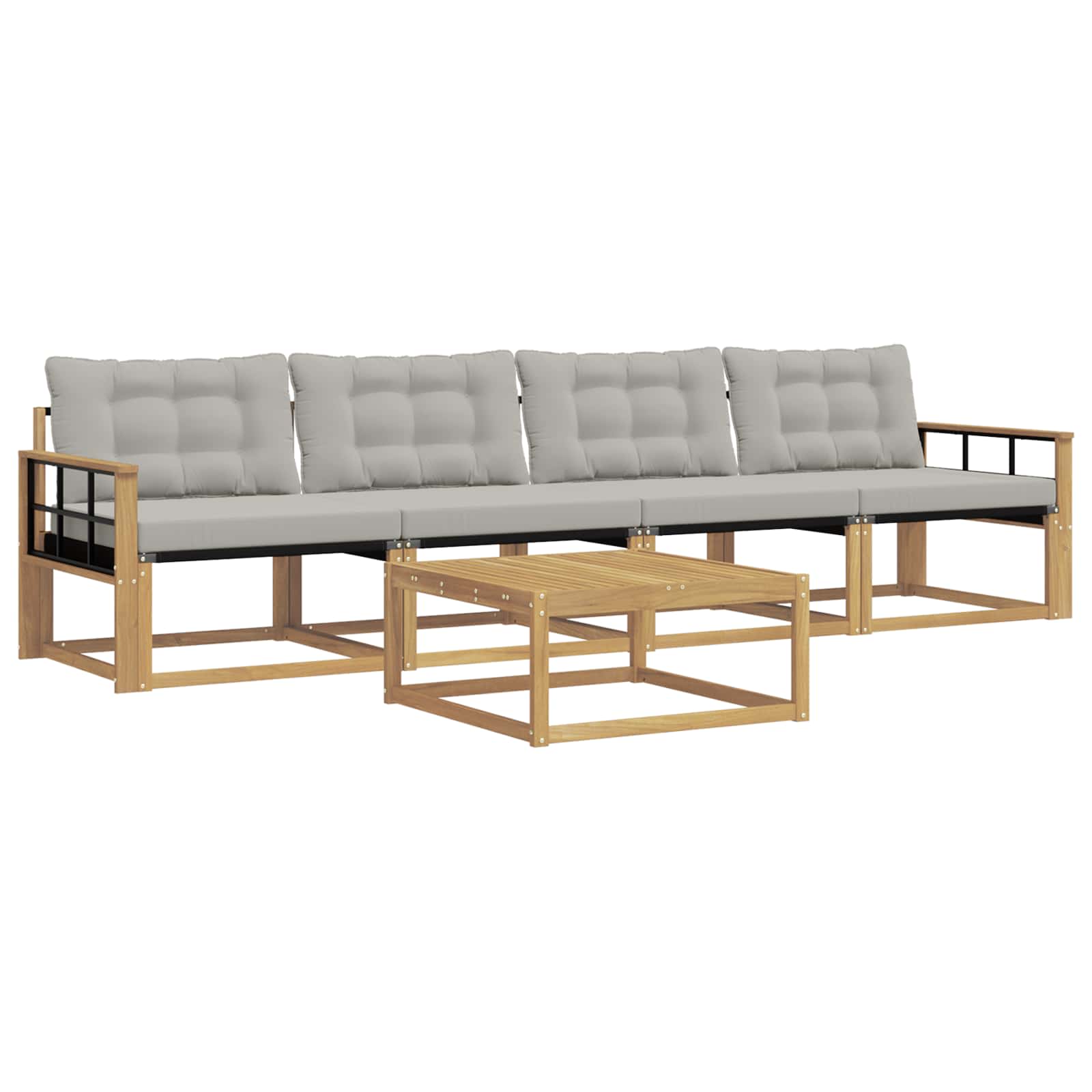 vidaXL Zestaw sof na zewnątrz 5 pcs Biały i jasnoszary 79 x 79 x 37 cm