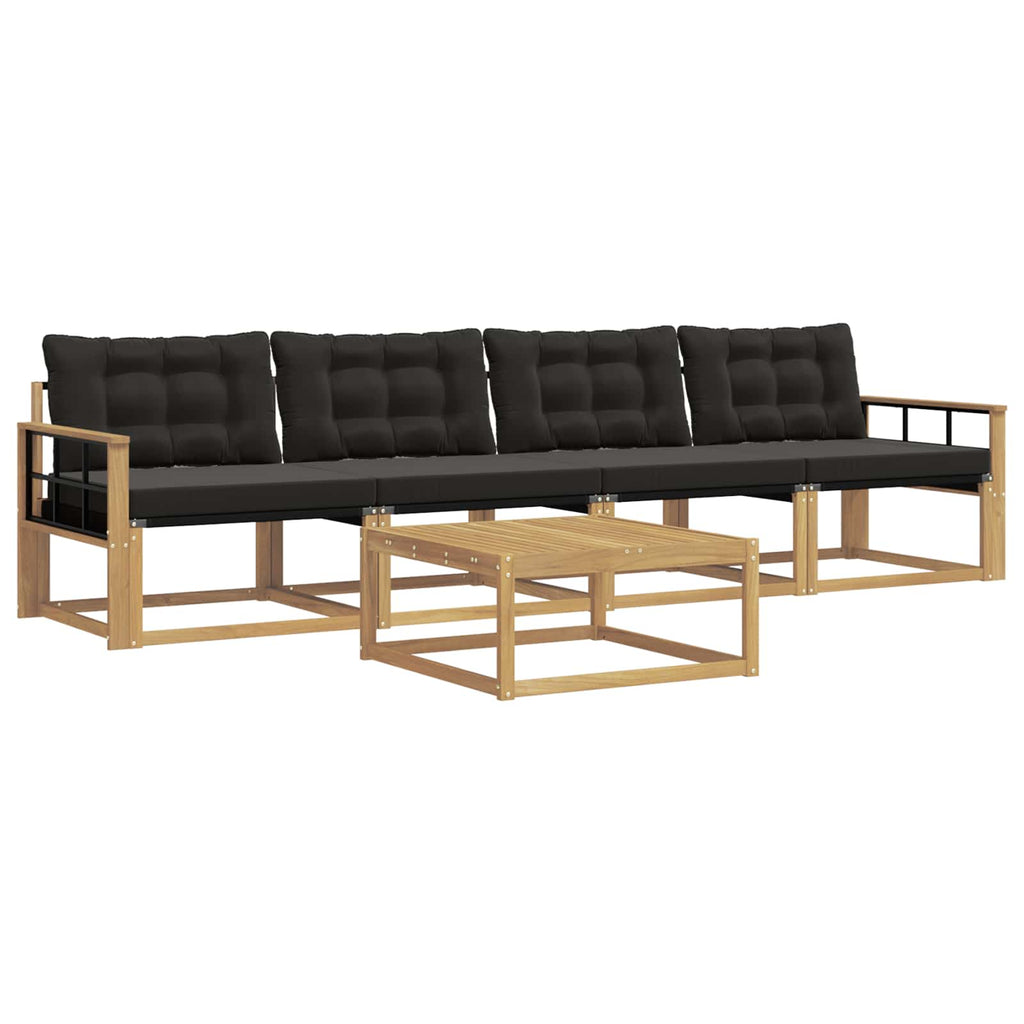 vidaXL Zestaw sof na zewnątrz 5 pcs biały i czarny 79 x 79 x 37 cm