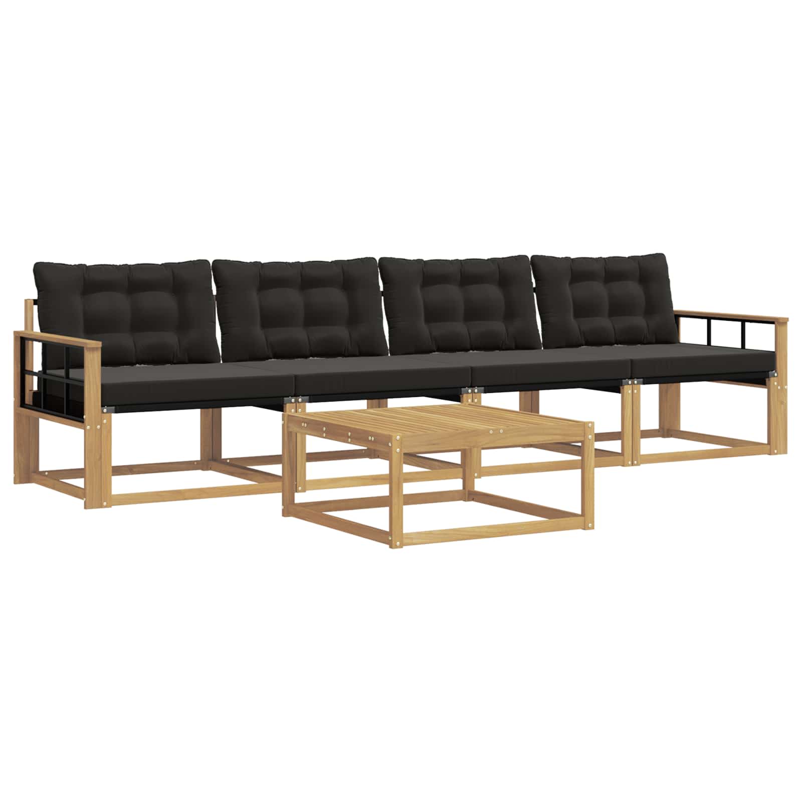 vidaXL Zestaw sof na zewnątrz 5 pcs biały i czarny 79 x 79 x 37 cm