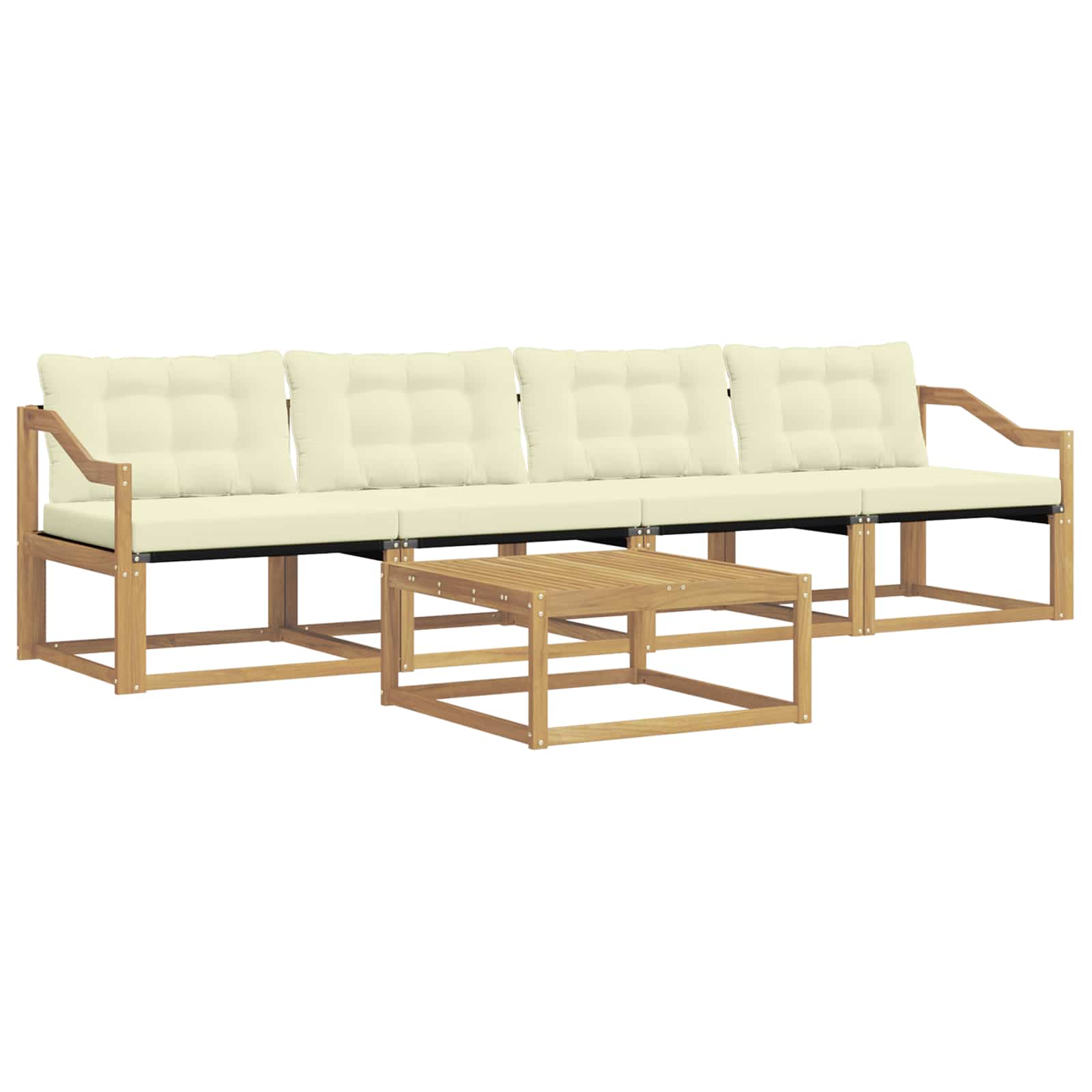 vidaXL Zestaw sof na zewnątrz 5 pcs Biały i kremowy 79 x 79 x 37 cm