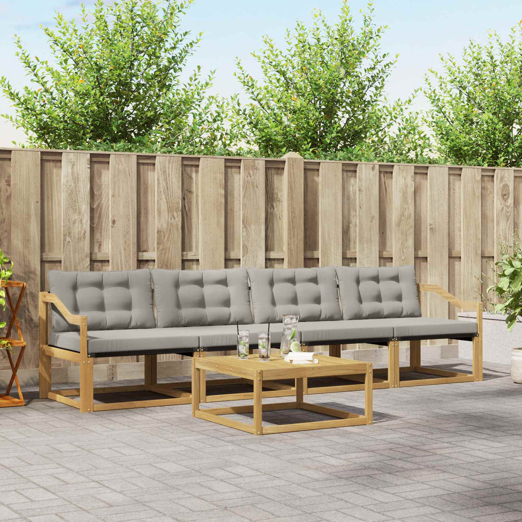 vidaXL Zestaw sof na zewnątrz 5 pcs Biały i jasnoszary 79 x 79 x 37 cm