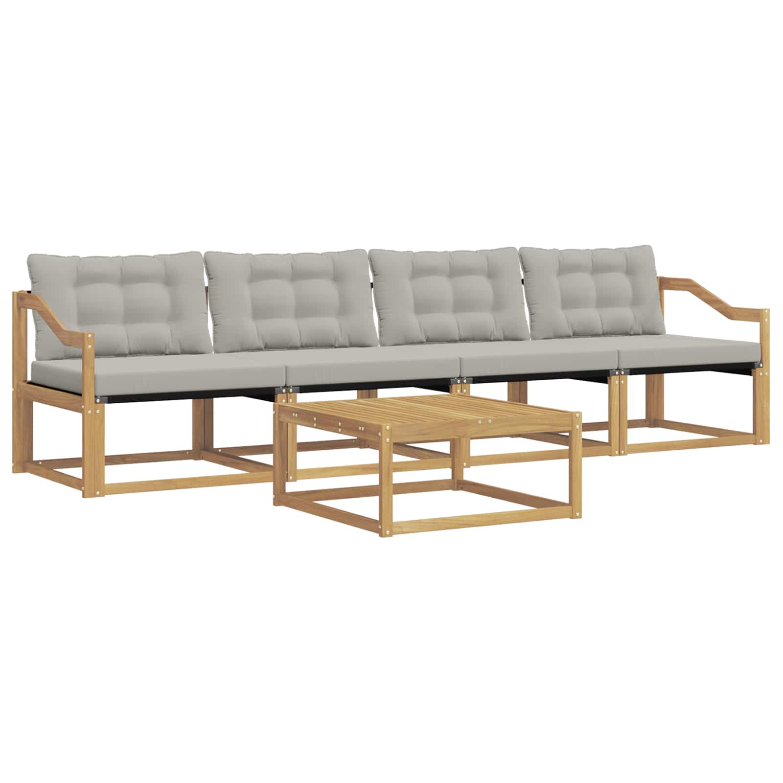 vidaXL Zestaw sof na zewnątrz 5 pcs Biały i jasnoszary 79 x 79 x 37 cm