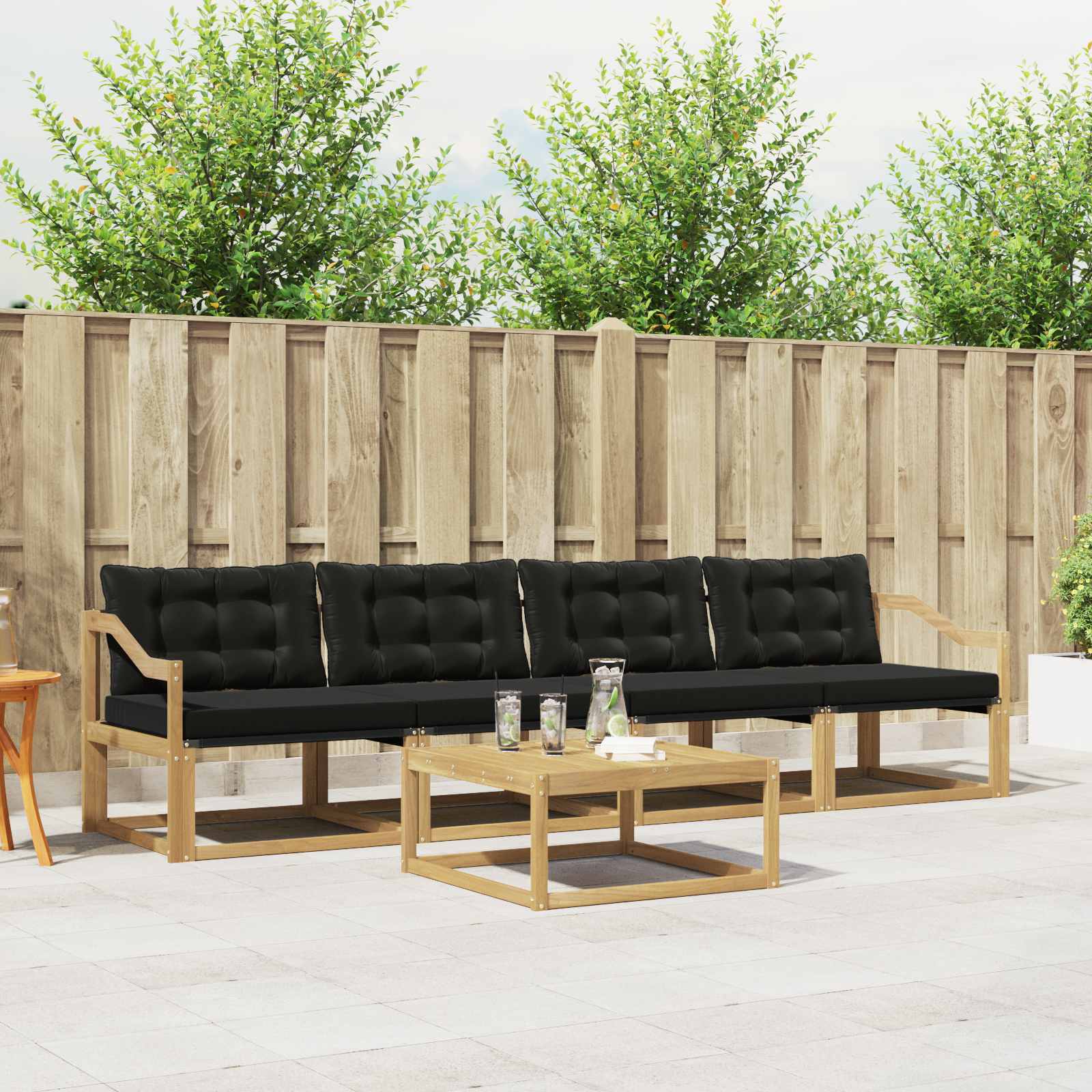 vidaXL Zestaw sof na zewnątrz 5 pcs biały i czarny 79 x 79 x 37 cm