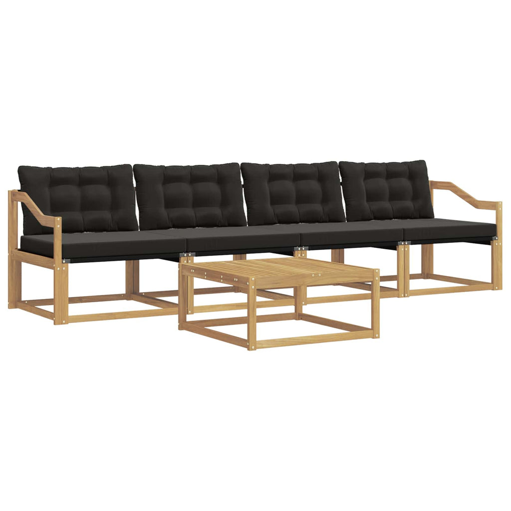 vidaXL Zestaw sof na zewnątrz 5 pcs biały i czarny 79 x 79 x 37 cm