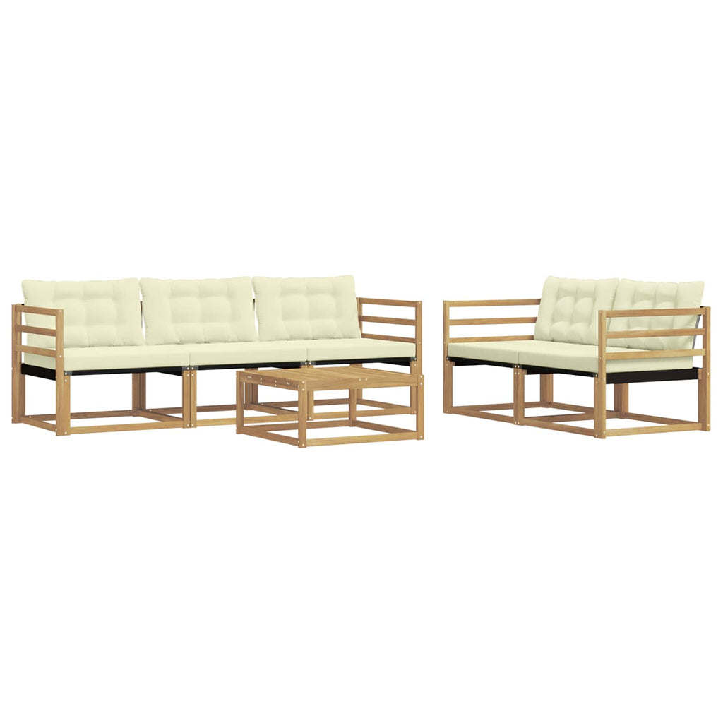 vidaXL Zestaw sof na zewnątrz 6 pcs Biały i kremowy 79 x 79 x 37 cm
