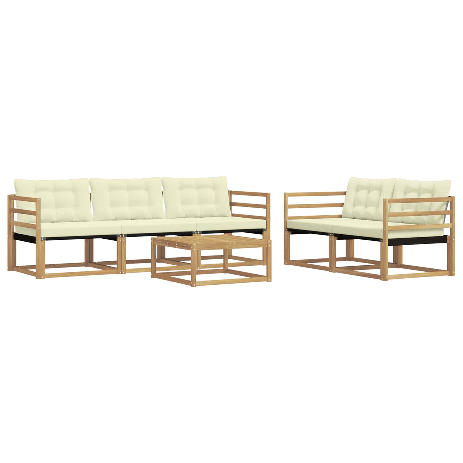 vidaXL Zestaw sof na zewnątrz 6 pcs Biały i kremowy 79 x 79 x 37 cm