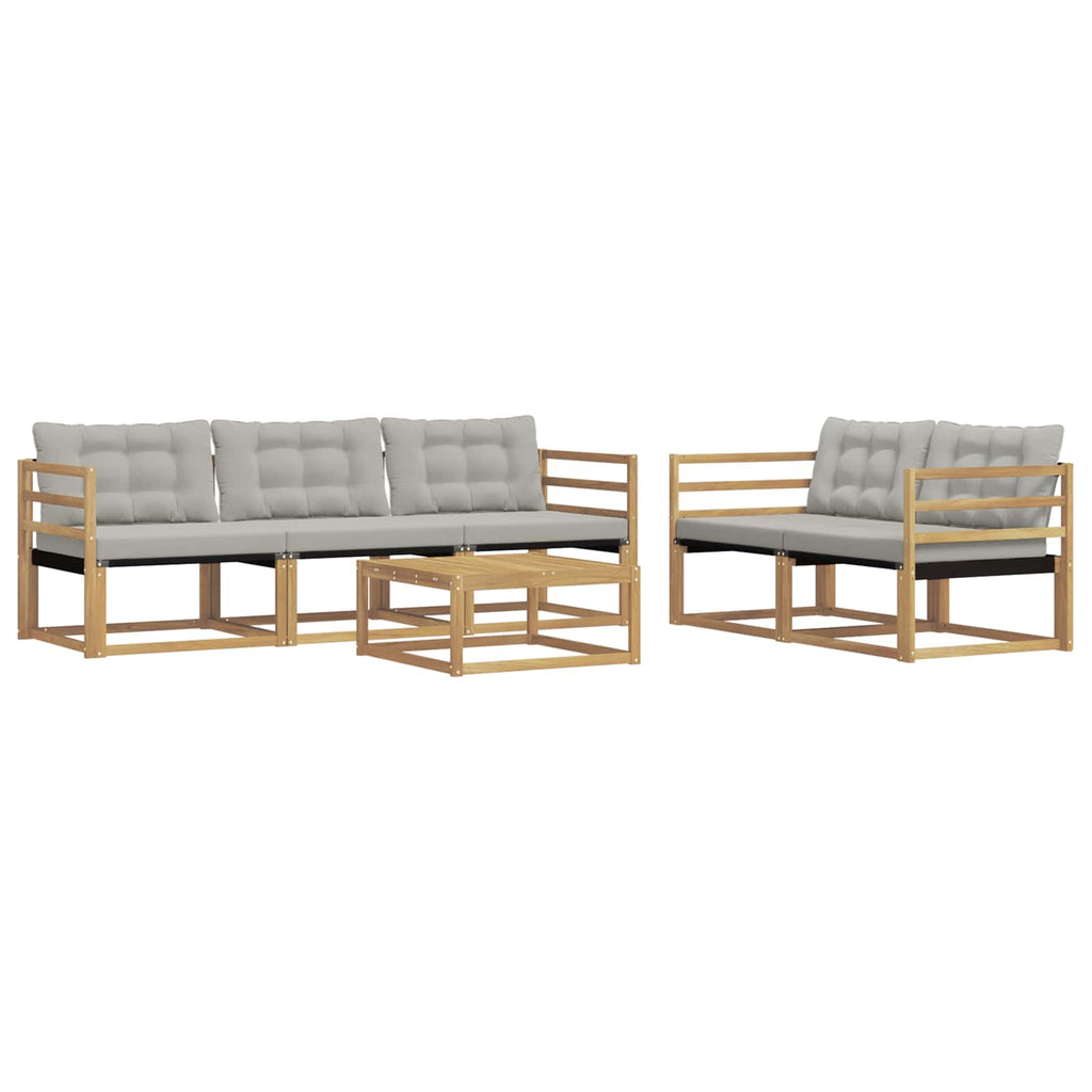 vidaXL Zestaw sof na zewnątrz 6 pcs Biały i jasnoszary 79 x 79 x 37 cm