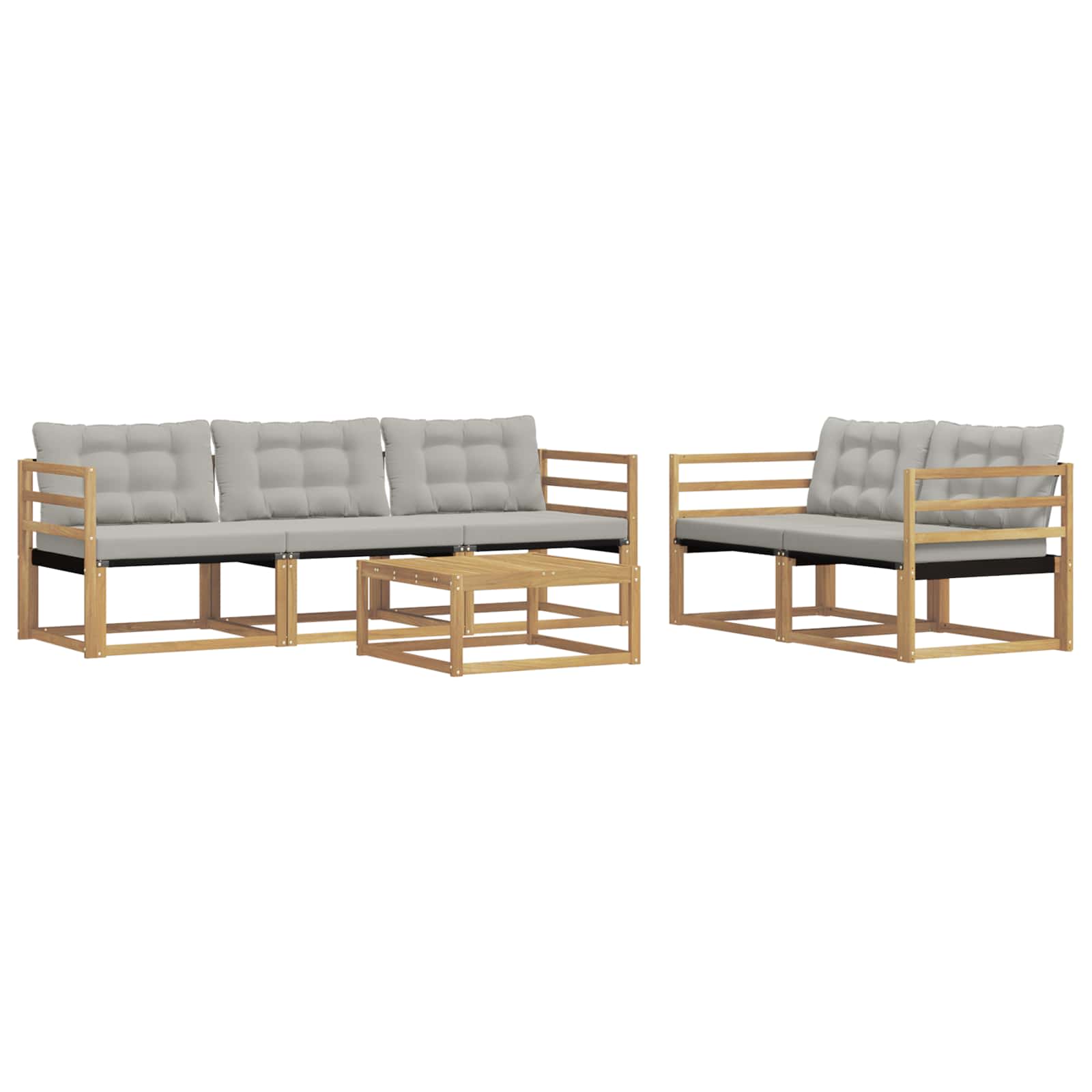 vidaXL Zestaw sof na zewnątrz 6 pcs Biały i jasnoszary 79 x 79 x 37 cm