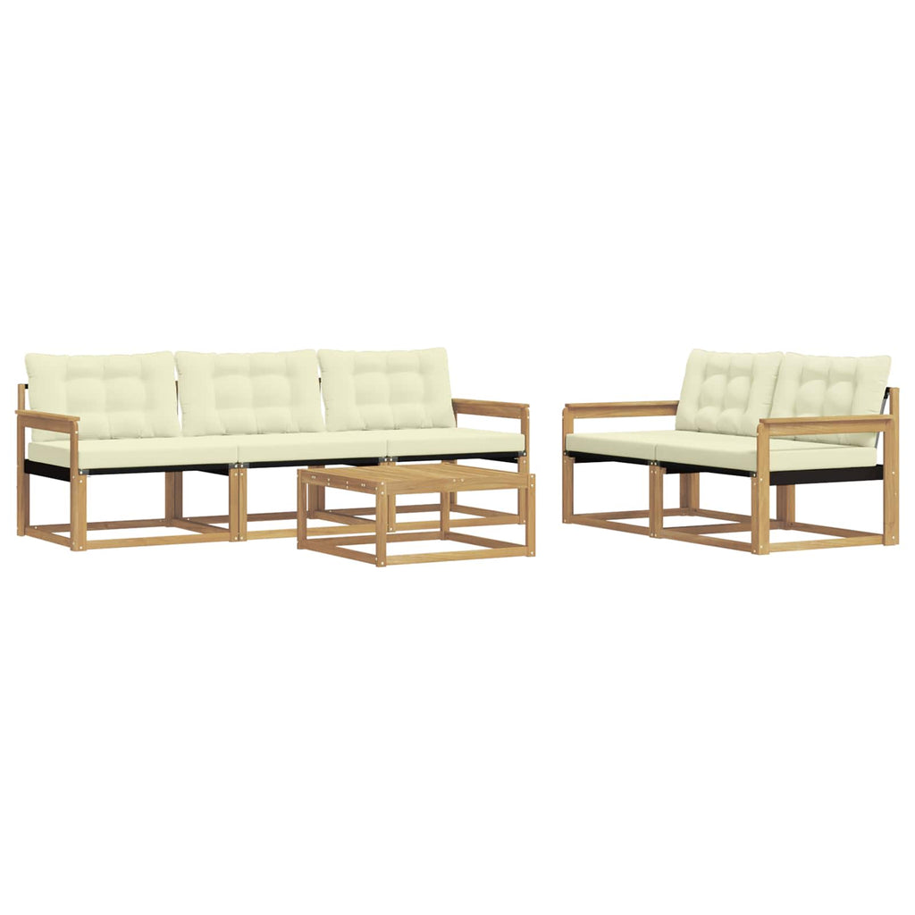 vidaXL Zestaw sof na zewnątrz 6 pcs Biały i kremowy 79 x 79 x 37 cm