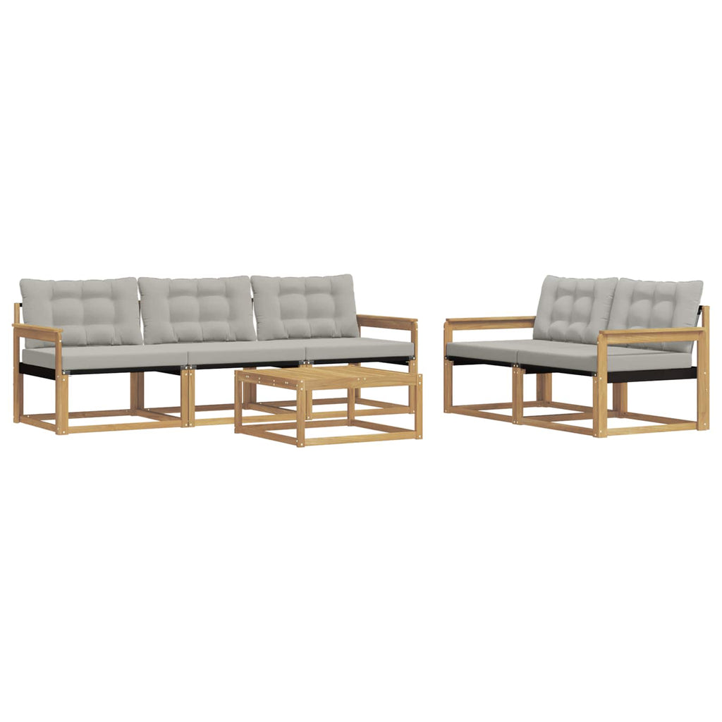 vidaXL Zestaw sof na zewnątrz 6 pcs Biały i jasnoszary 79 x 79 x 37 cm