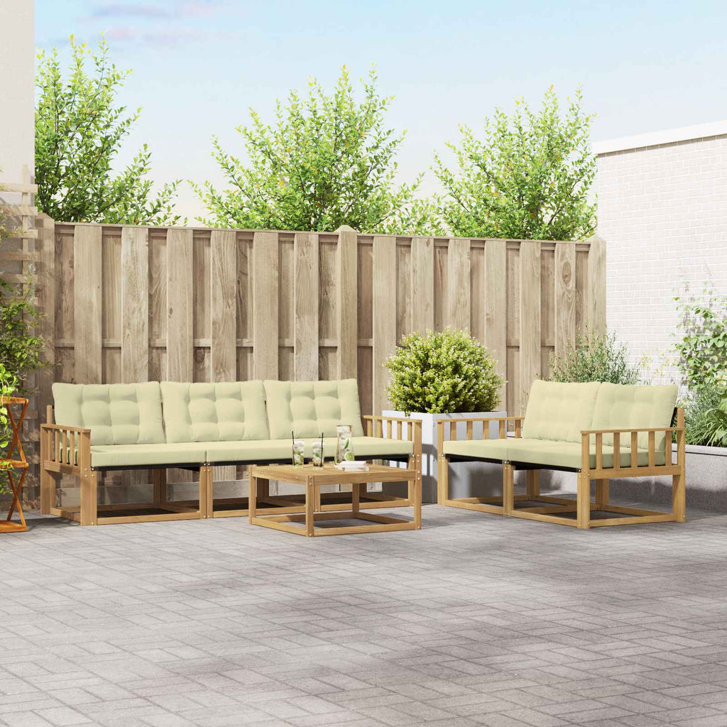 vidaXL Zestaw sof na zewnątrz 6 pcs Biały i kremowy 79 x 79 x 37 cm