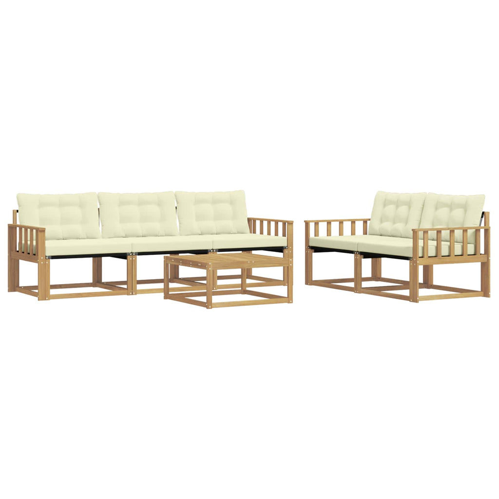 vidaXL Zestaw sof na zewnątrz 6 pcs Biały i kremowy 79 x 79 x 37 cm
