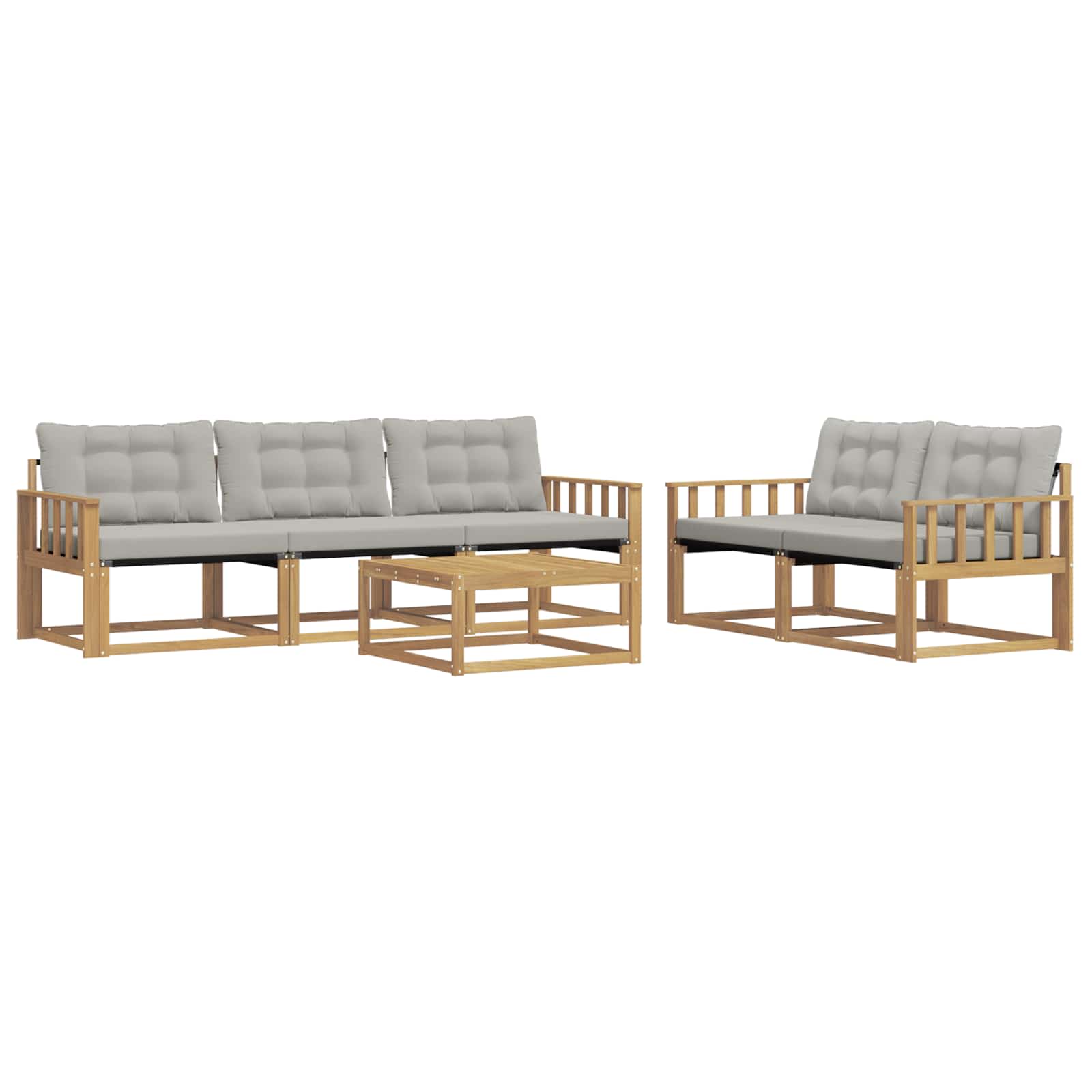 vidaXL Zestaw sof na zewnątrz 6 pcs Biały i jasnoszary 79 x 79 x 37 cm