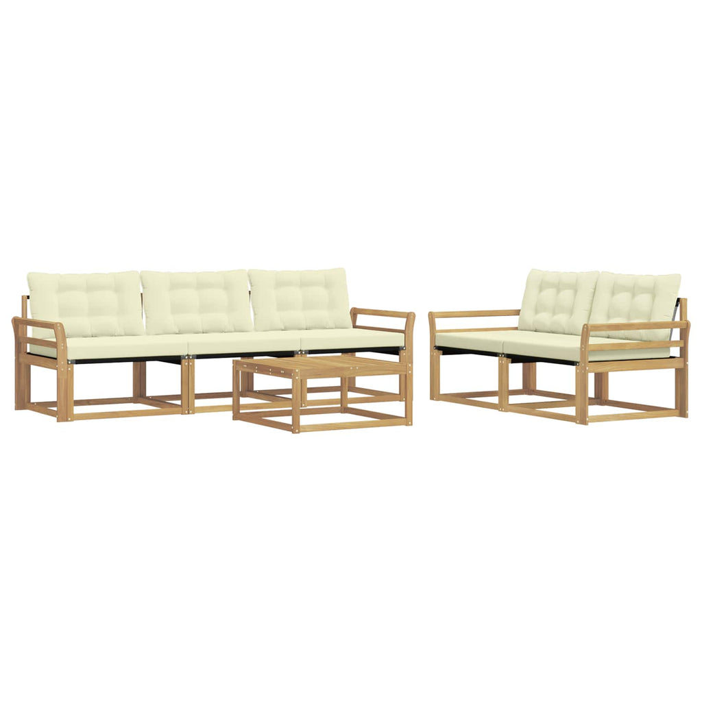 vidaXL Zestaw sof na zewnątrz 6 pcs Biały i kremowy 79 x 79 x 37 cm