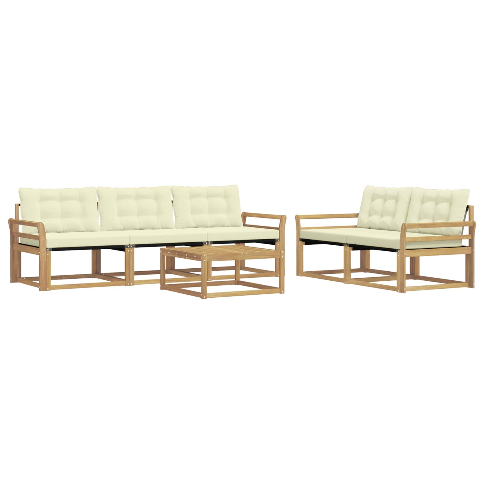 vidaXL Zestaw sof na zewnątrz 6 pcs Biały i kremowy 79 x 79 x 37 cm