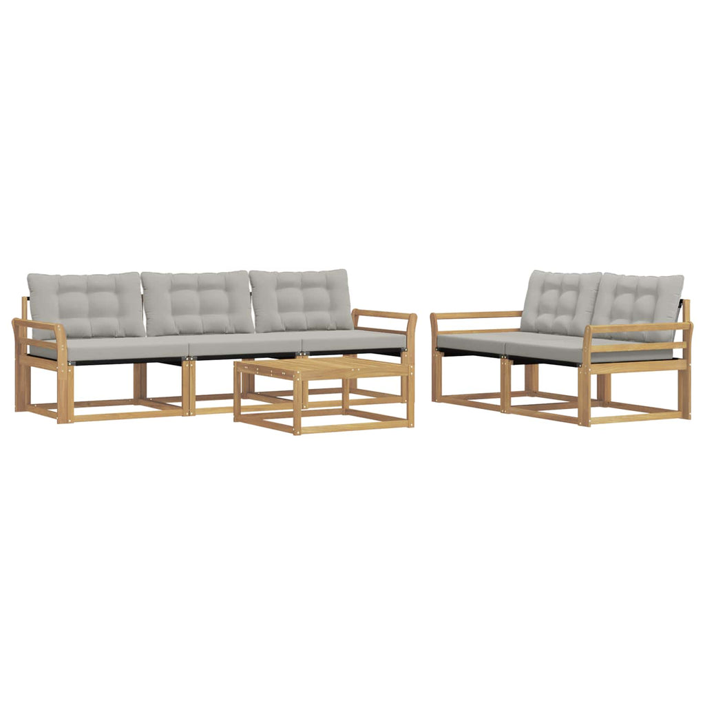 vidaXL Zestaw sof na zewnątrz 6 pcs Biały i jasnoszary 79 x 79 x 37 cm