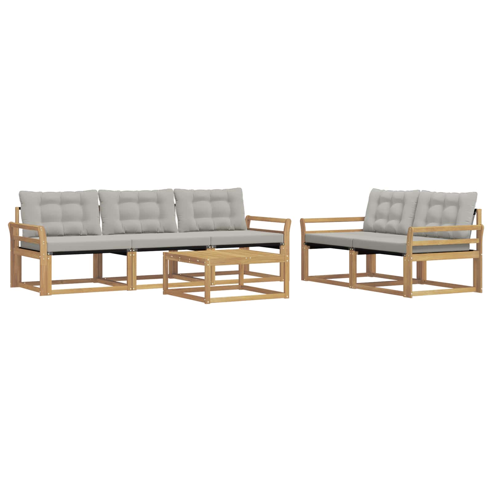 vidaXL Zestaw sof na zewnątrz 6 pcs Biały i jasnoszary 79 x 79 x 37 cm