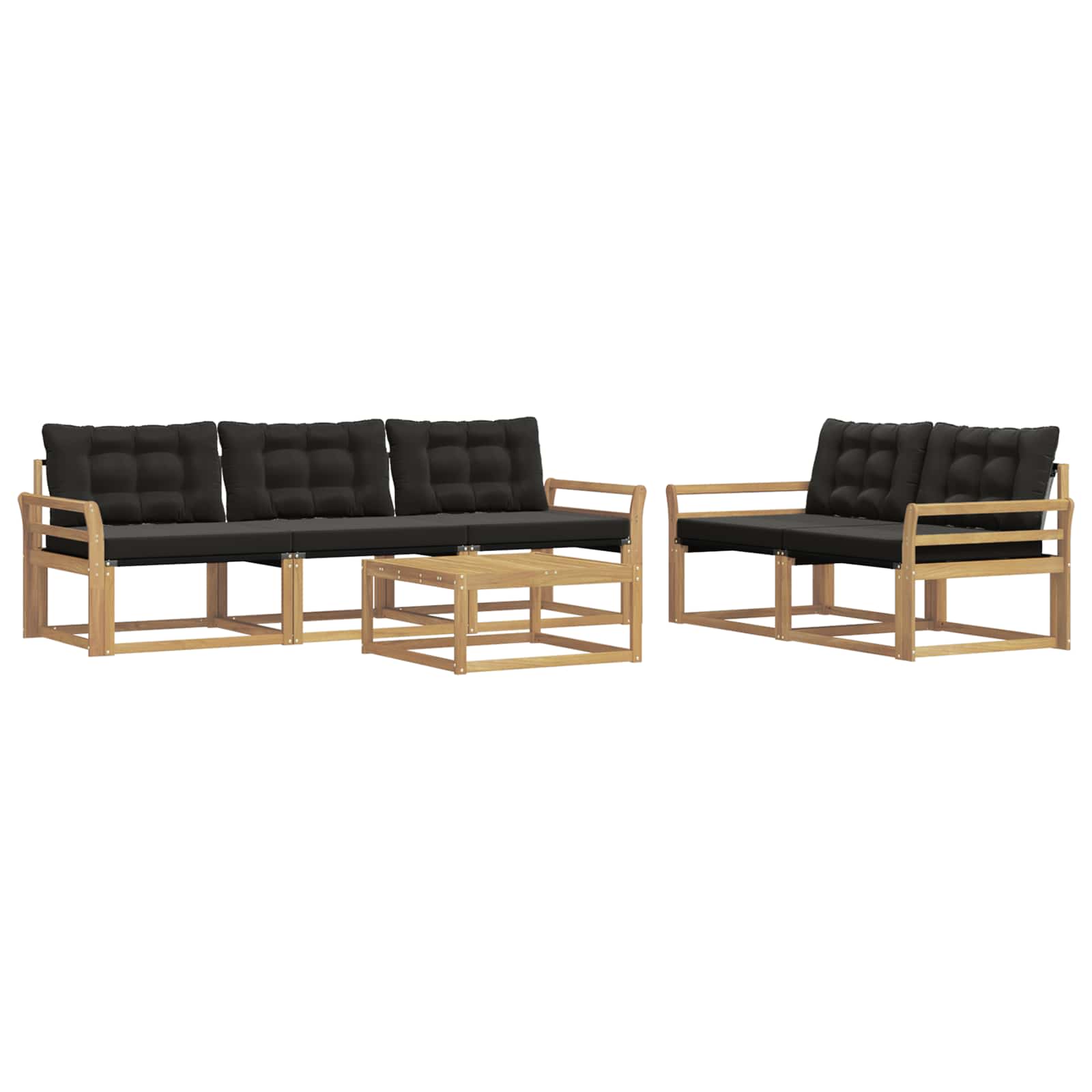 vidaXL Zestaw sof na zewnątrz 6 pcs biały i czarny 79 x 79 x 37 cm