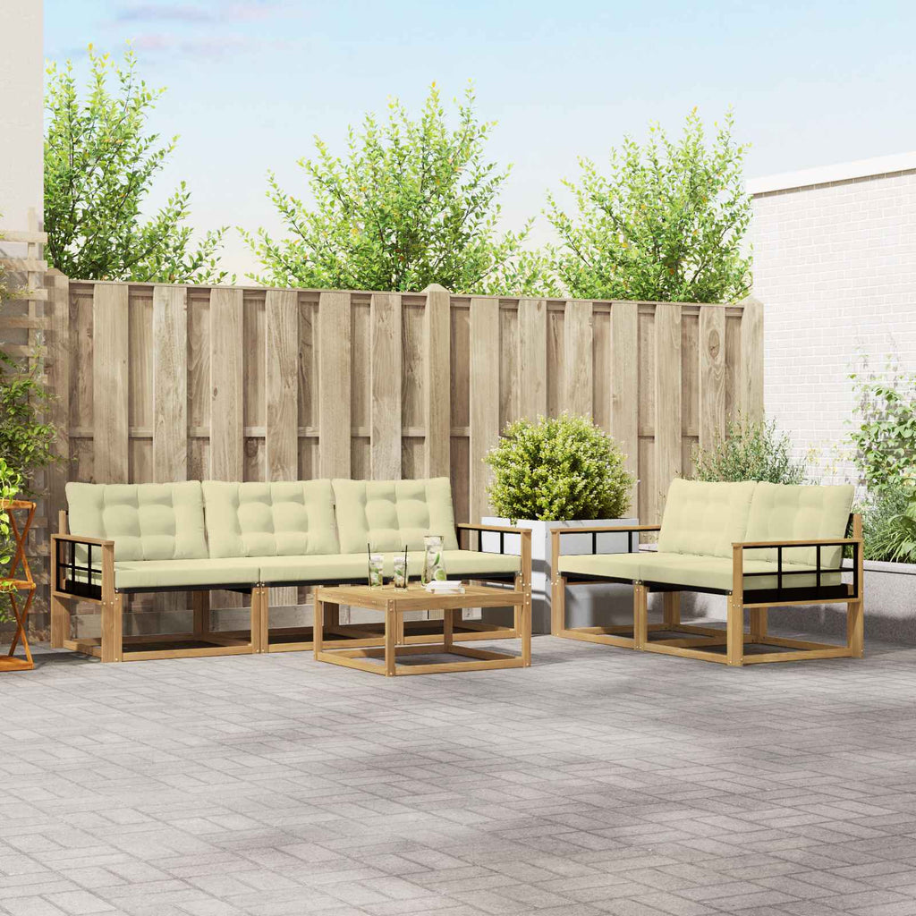vidaXL Zestaw sof na zewnątrz 6 pcs Biały i kremowy 79 x 79 x 37 cm