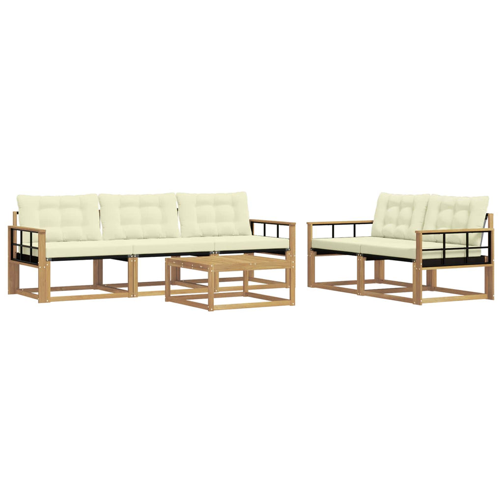 vidaXL Zestaw sof na zewnątrz 6 pcs Biały i kremowy 79 x 79 x 37 cm