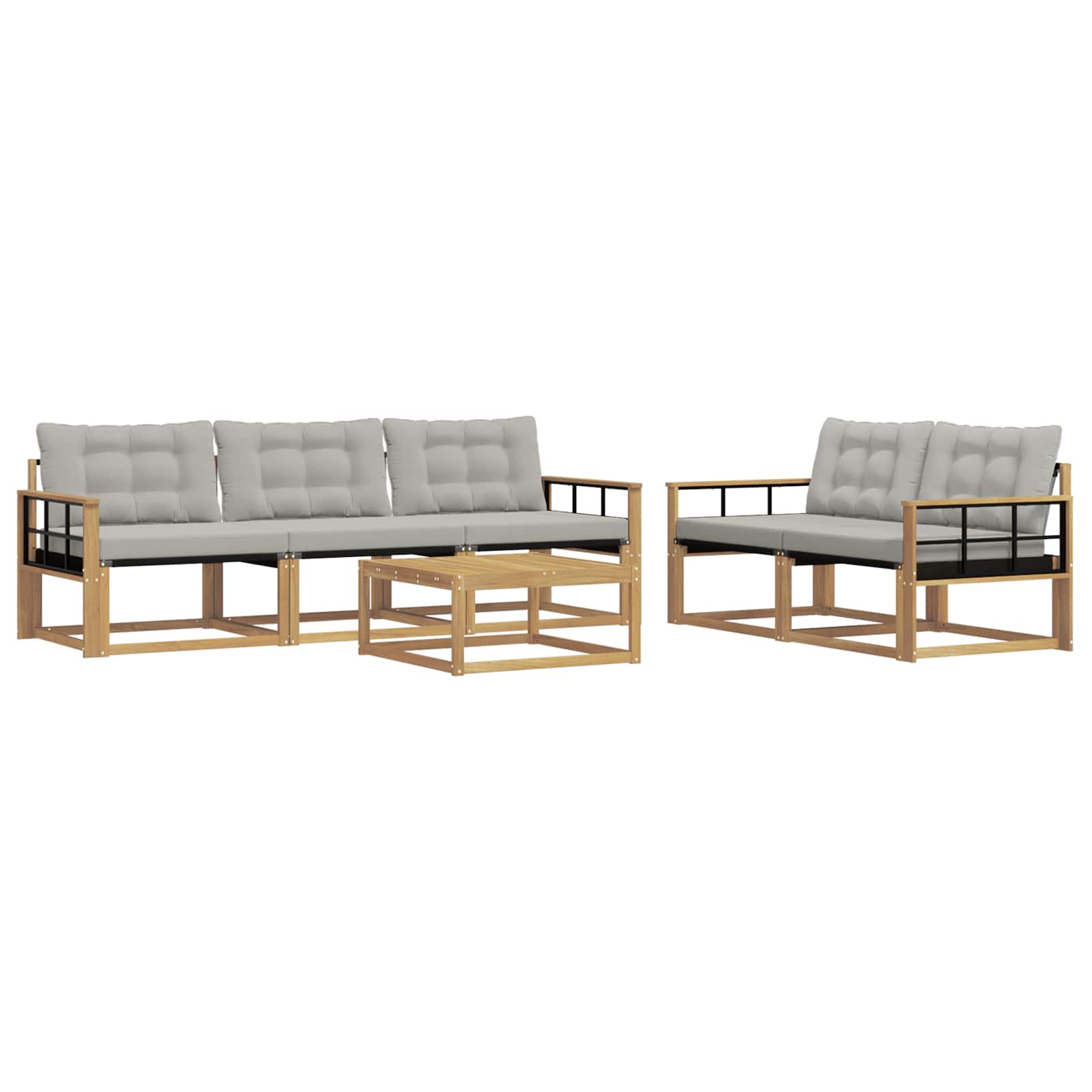 vidaXL Zestaw sof na zewnątrz 6 pcs Biały i jasnoszary 79 x 79 x 37 cm