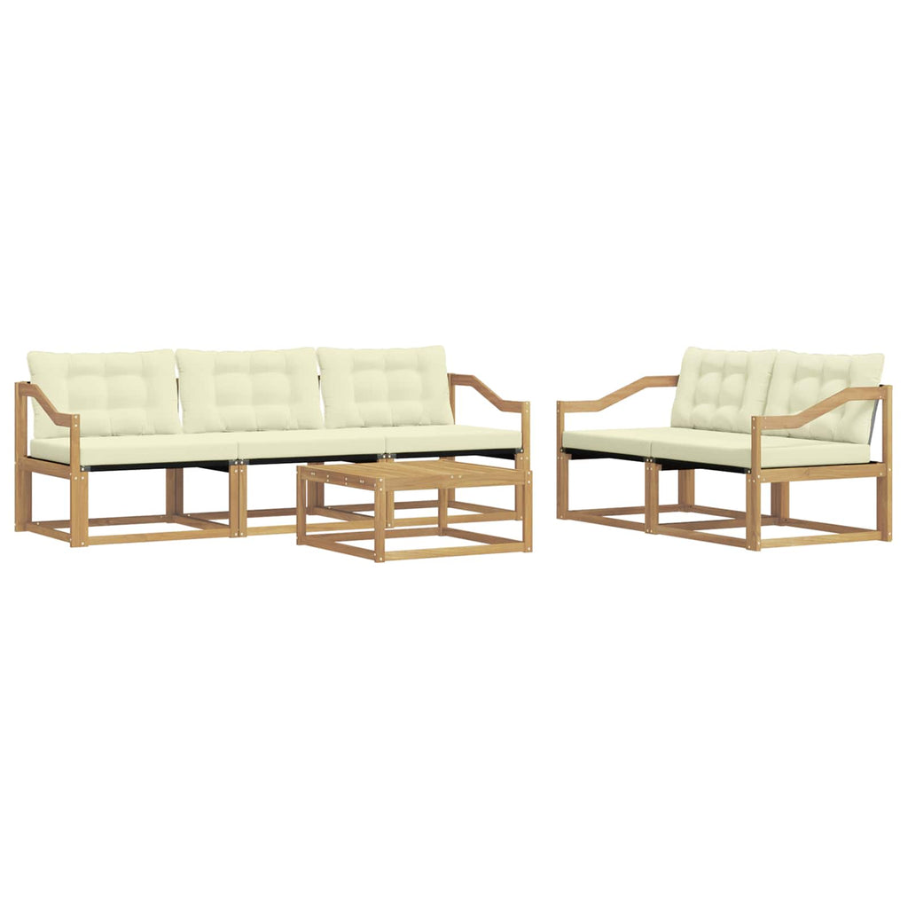 vidaXL Zestaw sof na zewnątrz 6 pcs Biały i kremowy 79 x 79 x 37 cm
