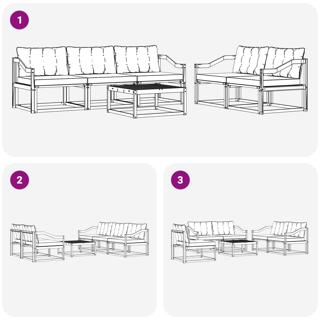 vidaXL Zestaw sof na zewnątrz 6 pcs Biały i kremowy 79 x 79 x 37 cm