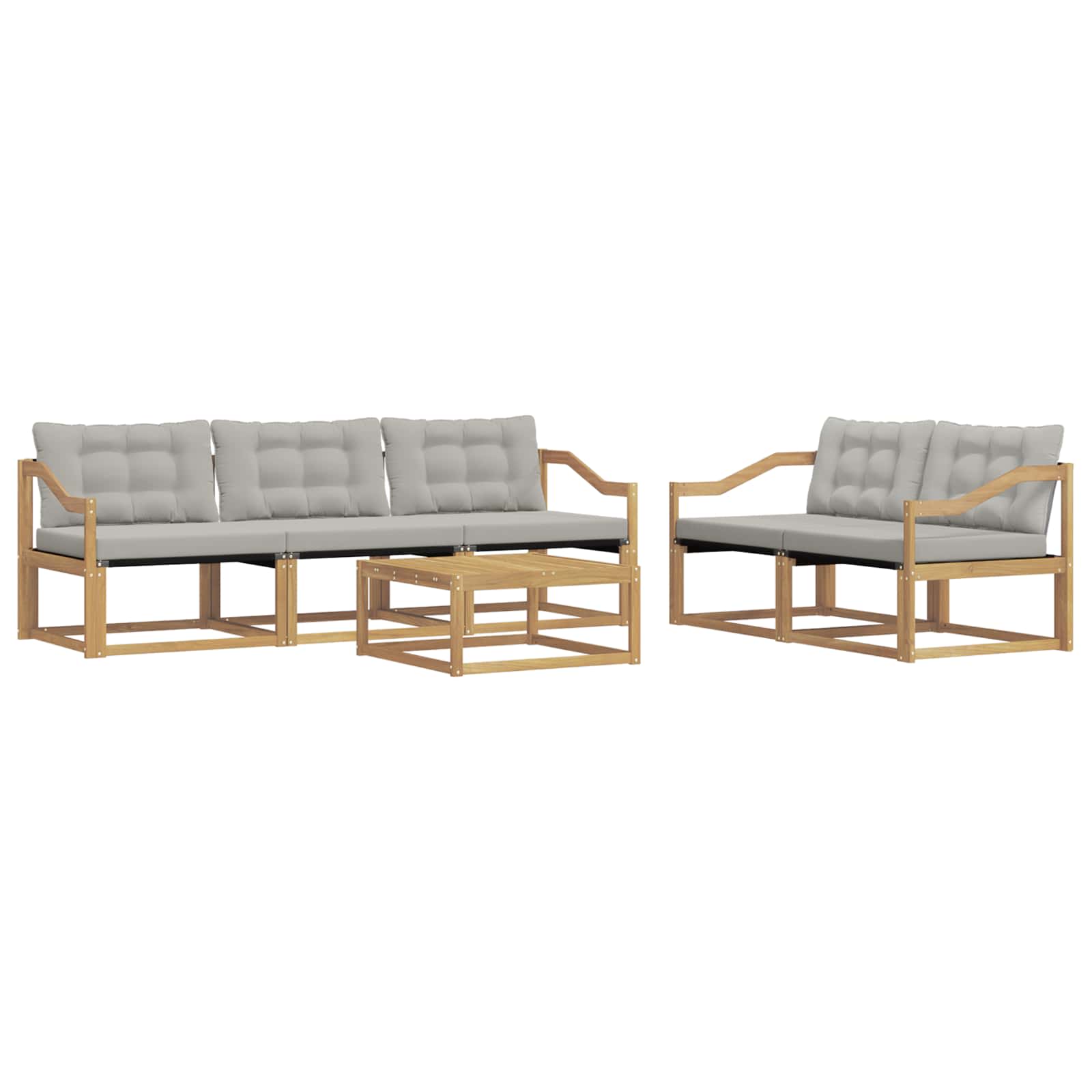 vidaXL Zestaw sof na zewnątrz 6 pcs Biały i jasnoszary 79 x 79 x 37 cm