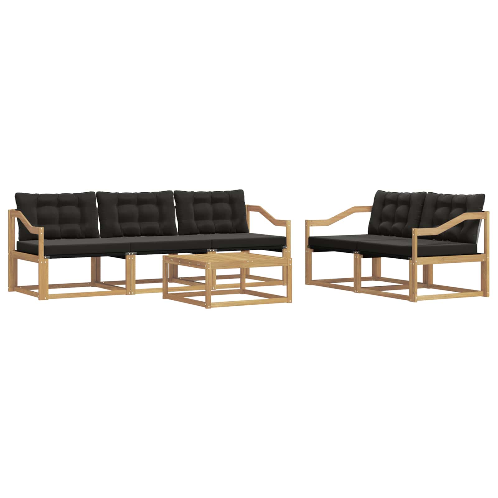 vidaXL Zestaw sof na zewnątrz 6 pcs biały i czarny 79 x 79 x 37 cm