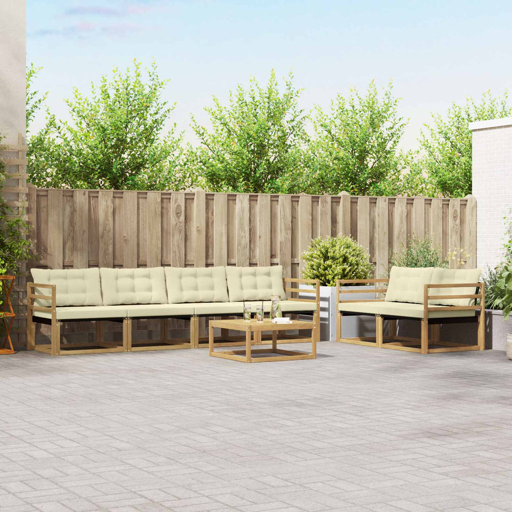 vidaXL Zestaw sof na zewnątrz 7 pcs Biały i kremowy 79 x 79 x 37 cm