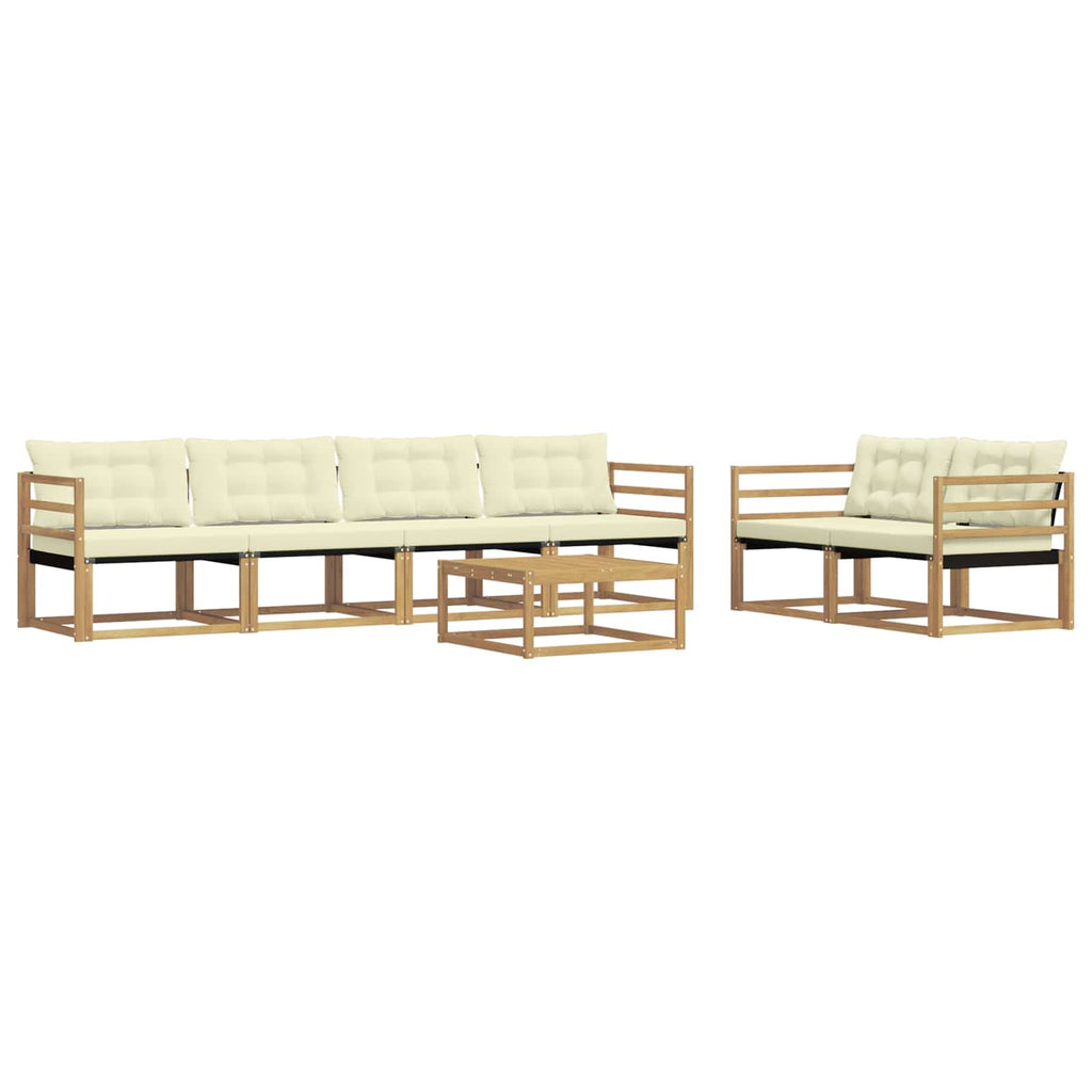 vidaXL Zestaw sof na zewnątrz 7 pcs Biały i kremowy 79 x 79 x 37 cm