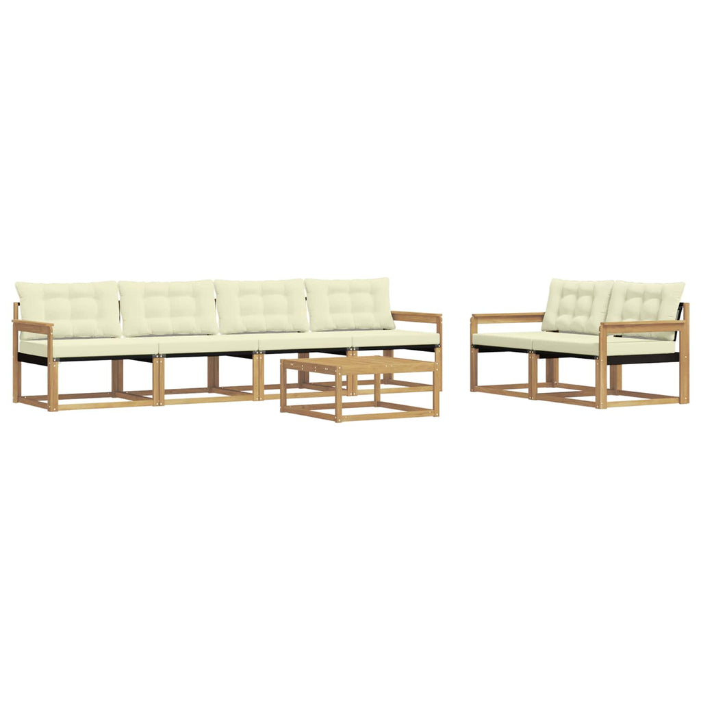 vidaXL Zestaw sof na zewnątrz 7 pcs Biały i kremowy 79 x 79 x 37 cm
