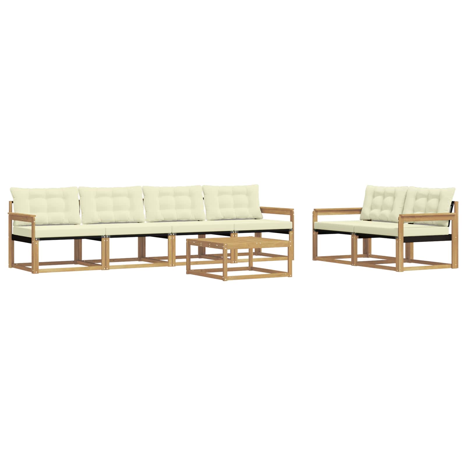 vidaXL Zestaw sof na zewnątrz 7 pcs Biały i kremowy 79 x 79 x 37 cm