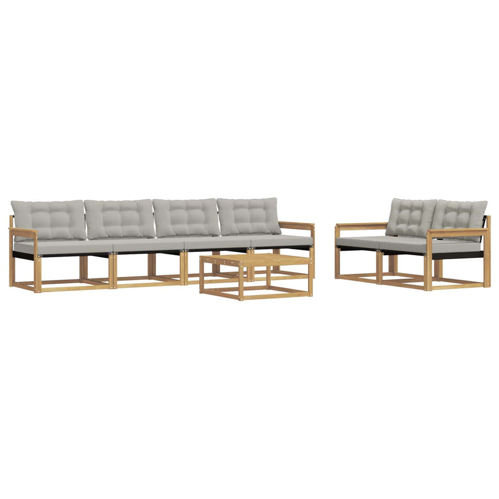 vidaXL Zestaw sof na zewnątrz 7 pcs Biały i jasnoszary 79 x 79 x 37 cm