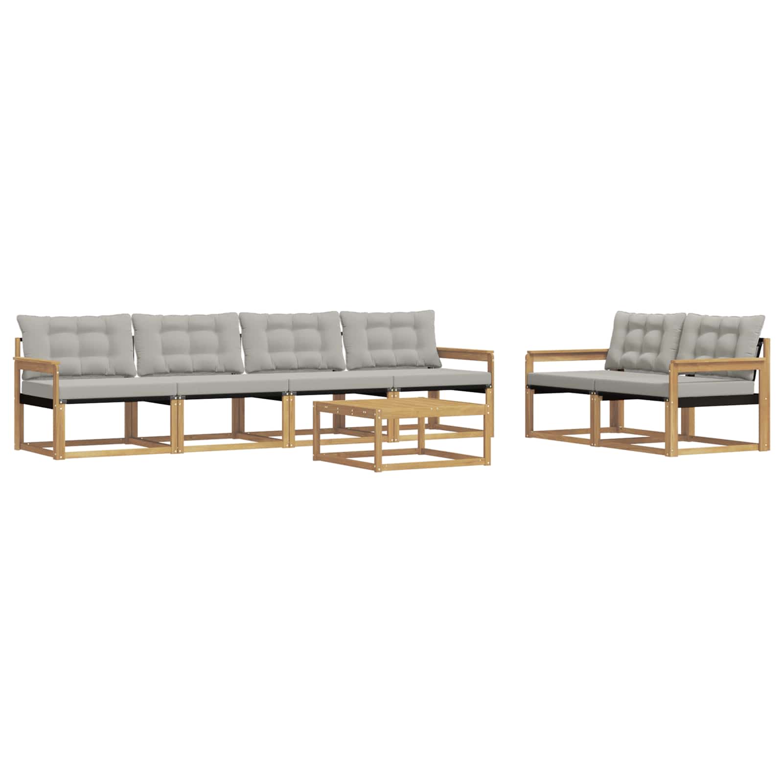 vidaXL Zestaw sof na zewnątrz 7 pcs Biały i jasnoszary 79 x 79 x 37 cm