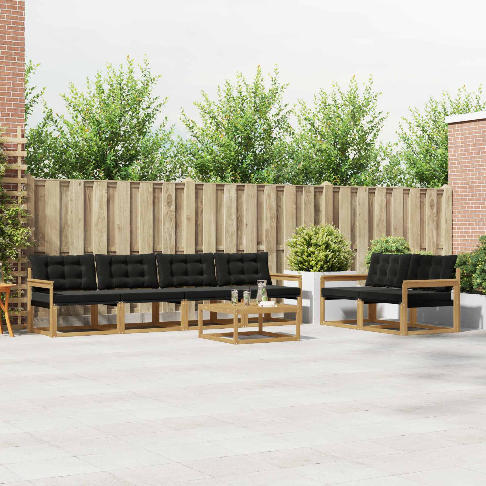 vidaXL Zestaw sof na zewnątrz 7 pcs biały i czarny 79 x 79 x 37 cm
