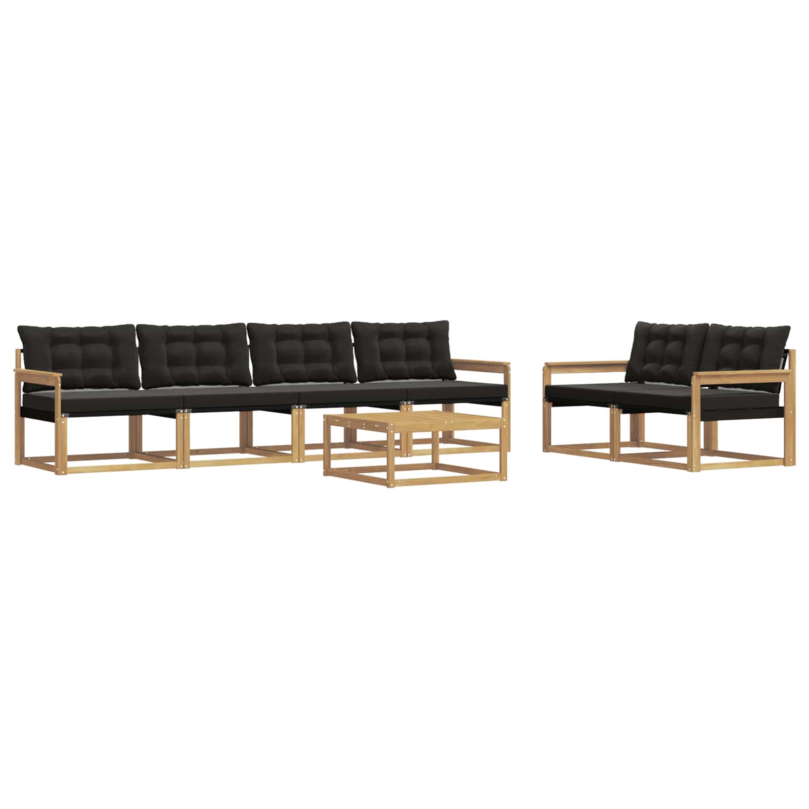 vidaXL Zestaw sof na zewnątrz 7 pcs biały i czarny 79 x 79 x 37 cm