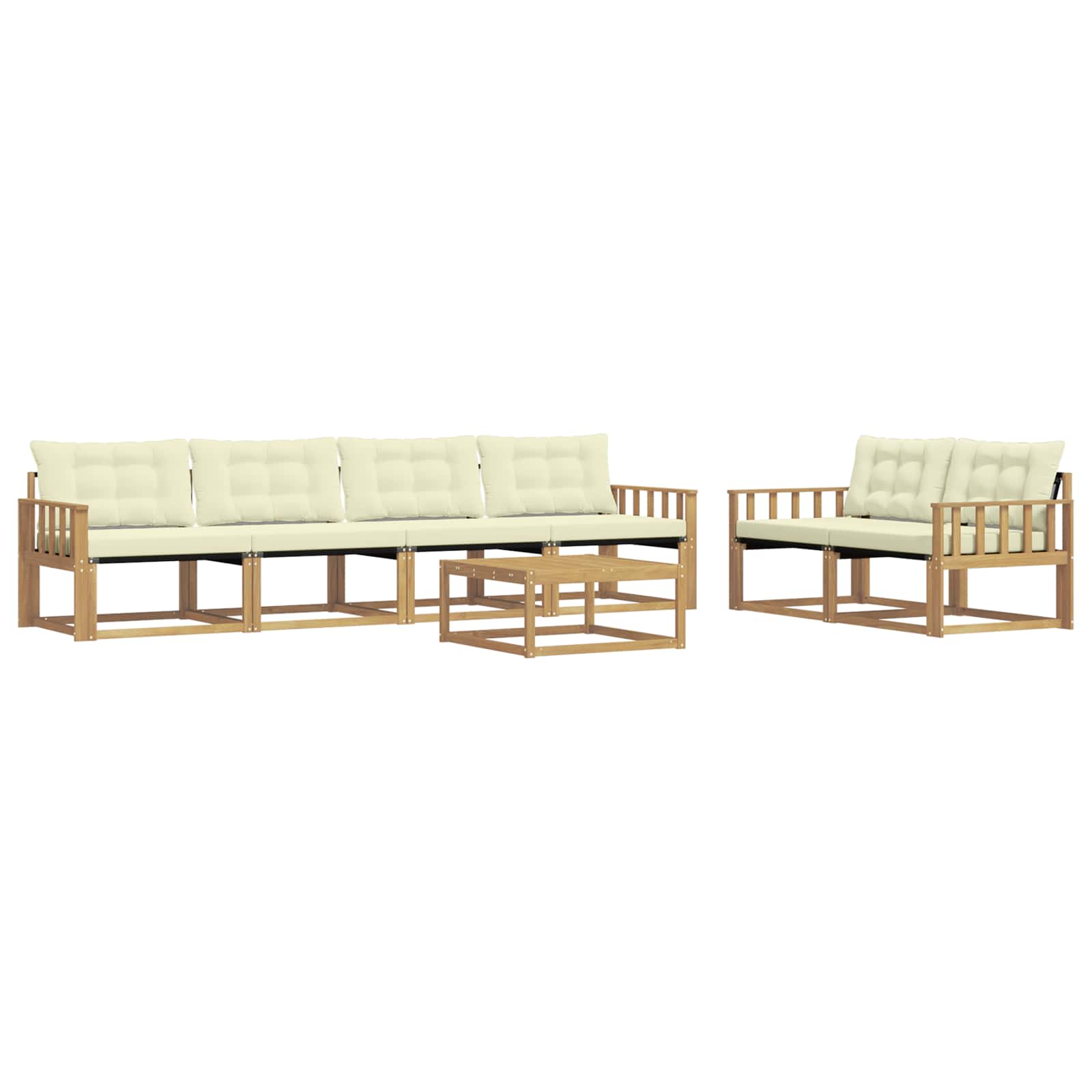 vidaXL Zestaw sof na zewnątrz 7 pcs Biały i kremowy 79 x 79 x 37 cm