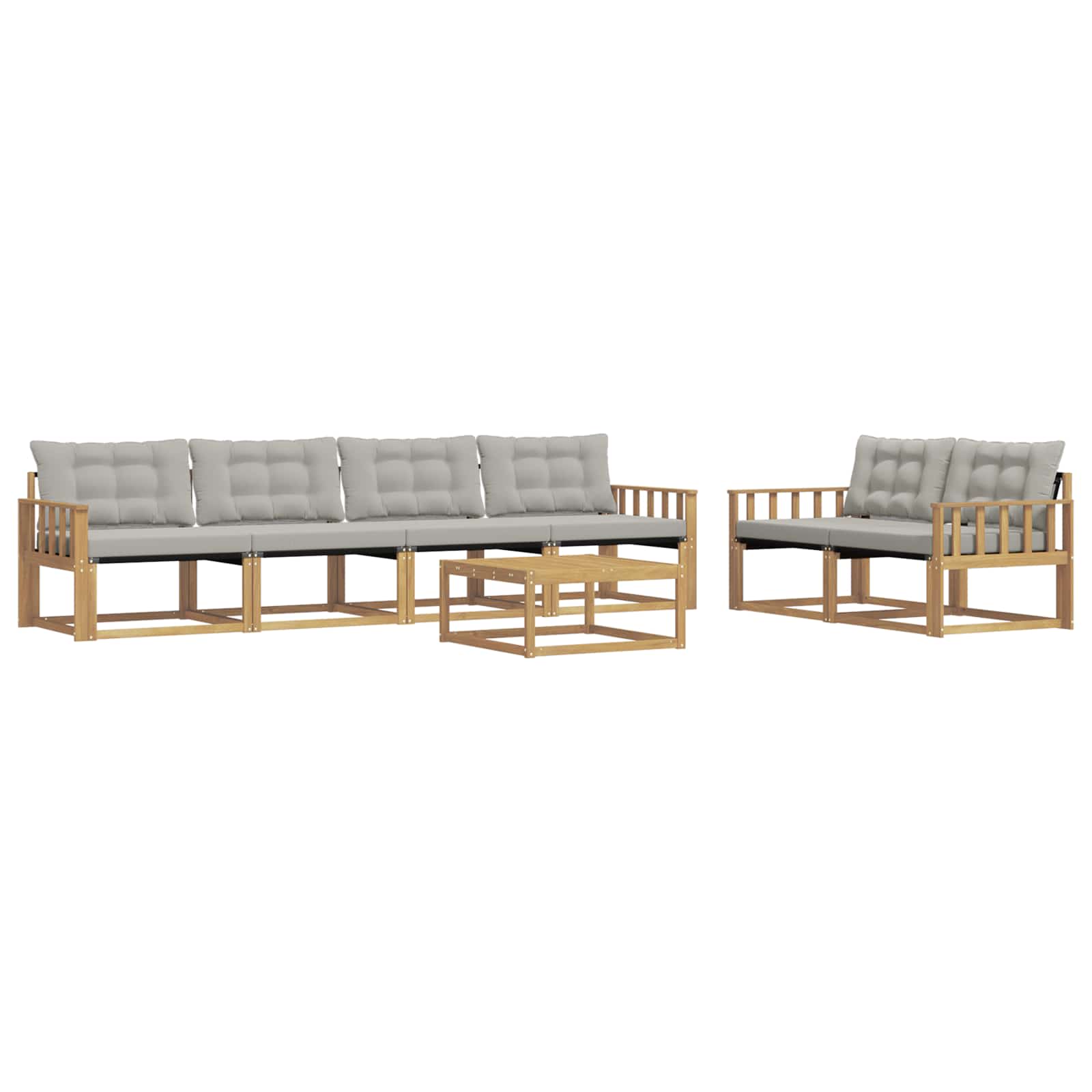 vidaXL Zestaw sof na zewnątrz 7 pcs Biały i jasnoszary 79 x 79 x 37 cm