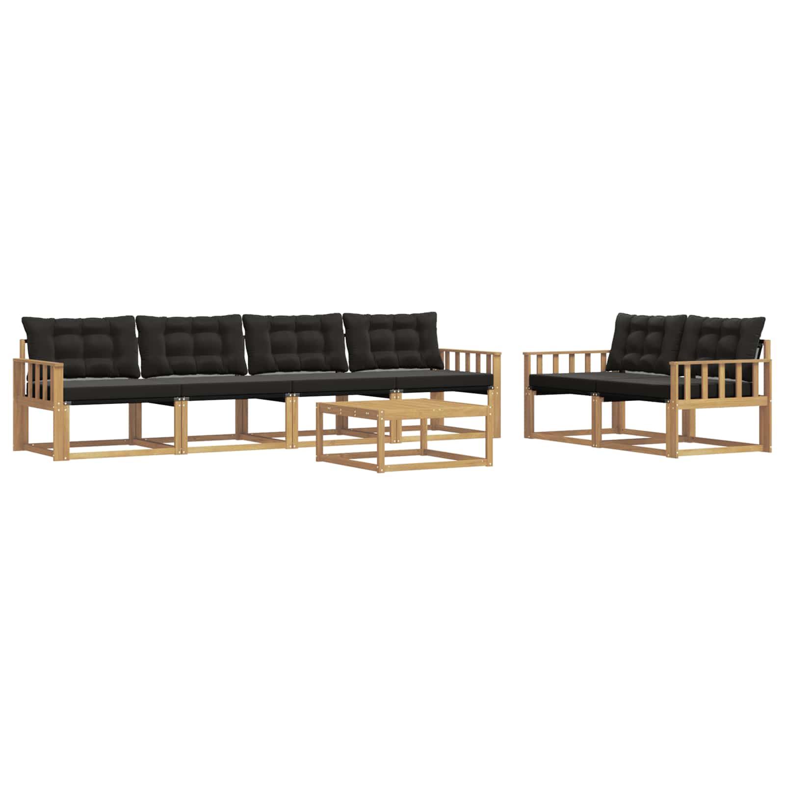 vidaXL Zestaw sof na zewnątrz 7 pcs biały i czarny 79 x 79 x 37 cm
