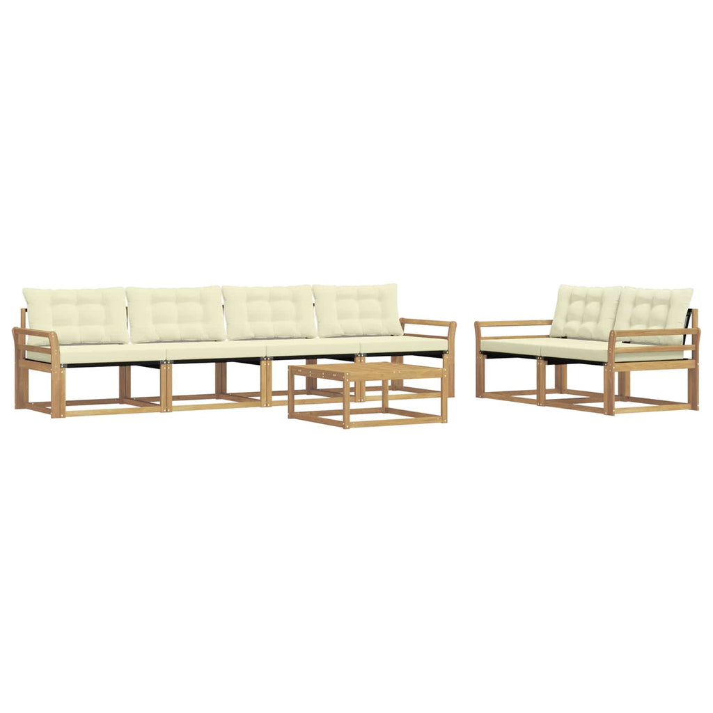 vidaXL Zestaw sof na zewnątrz 7 pcs Biały i kremowy 79 x 79 x 37 cm