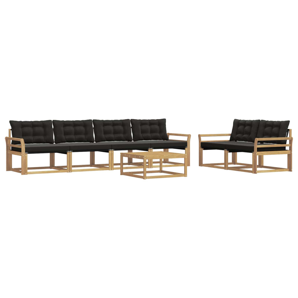 vidaXL Zestaw sof na zewnątrz 7 pcs biały i czarny 79 x 79 x 37 cm
