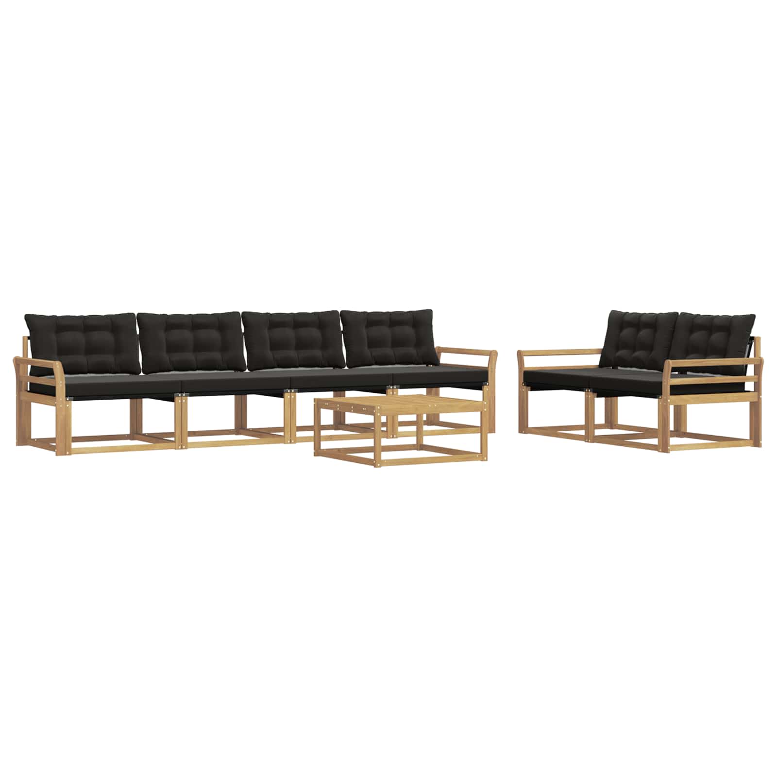 vidaXL Zestaw sof na zewnątrz 7 pcs biały i czarny 79 x 79 x 37 cm