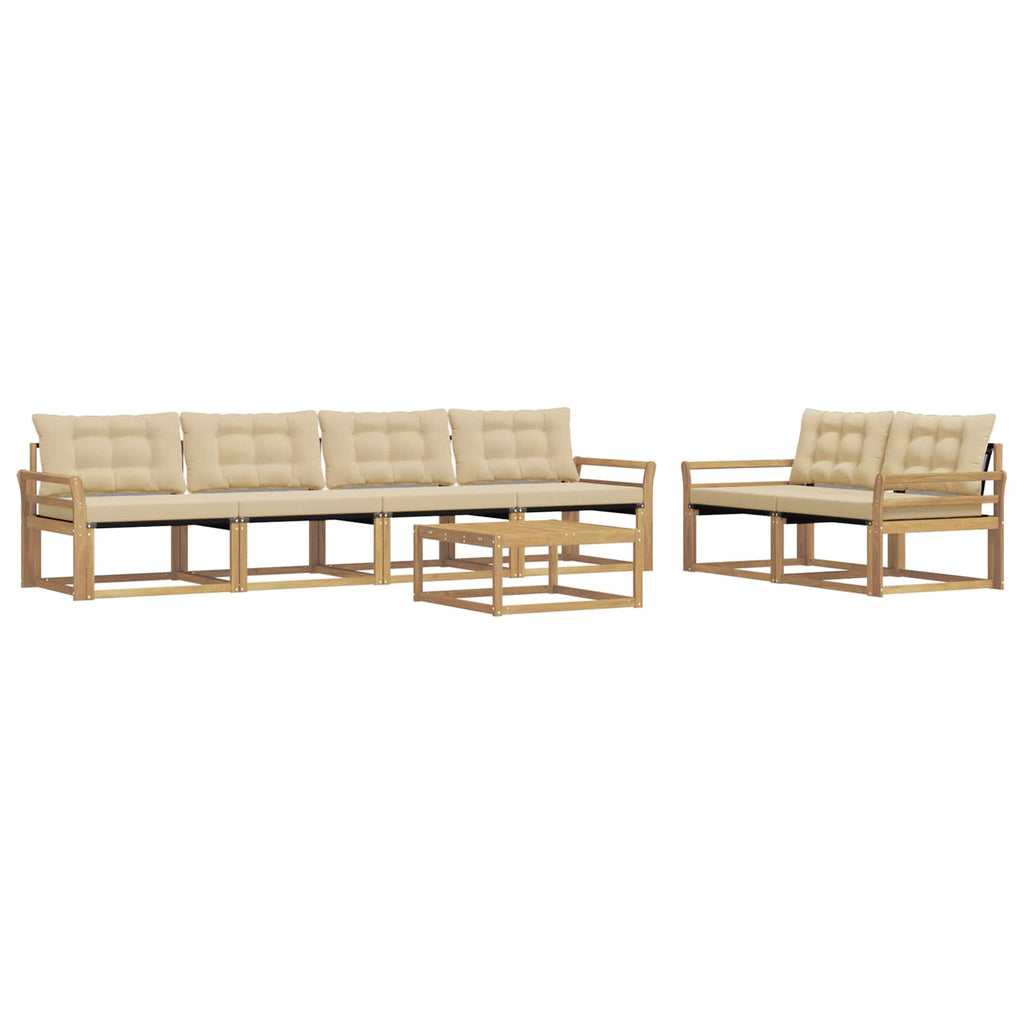 vidaXL Zestaw sof na zewnątrz 7 pcs Biały i Beżowy