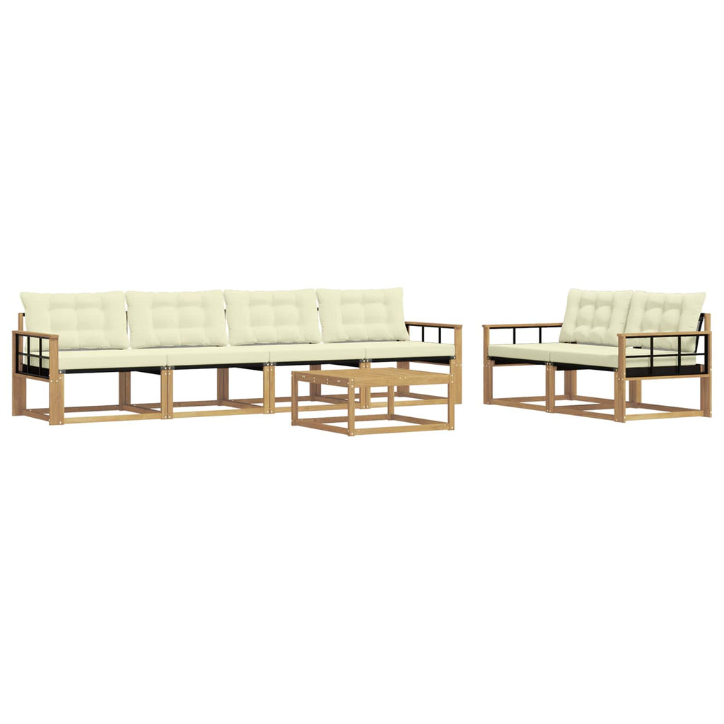vidaXL Zestaw sof na zewnątrz 7 pcs Biały i kremowy 79 x 79 x 37 cm