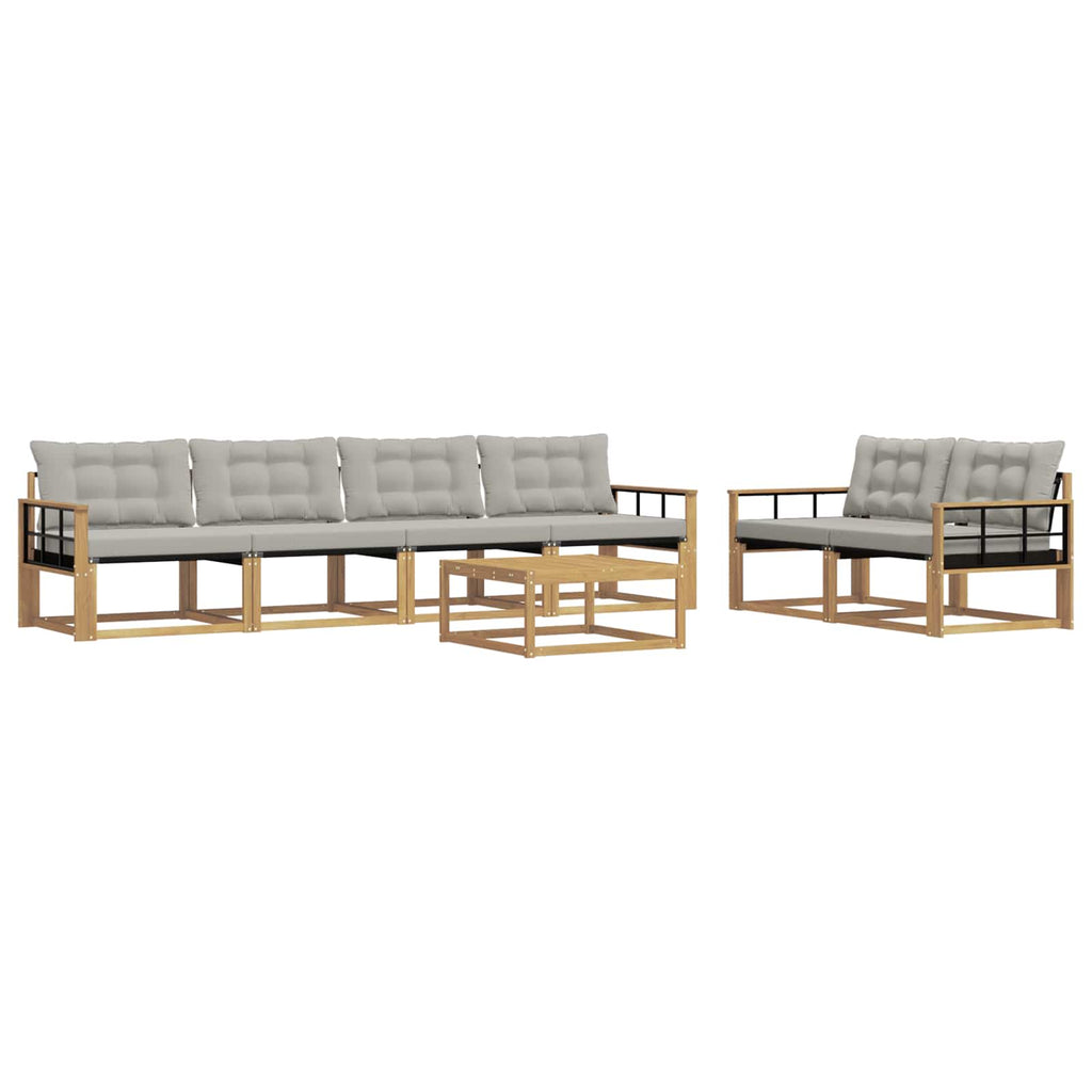 vidaXL Zestaw sof na zewnątrz 7 pcs Biały i jasnoszary 79 x 79 x 37 cm