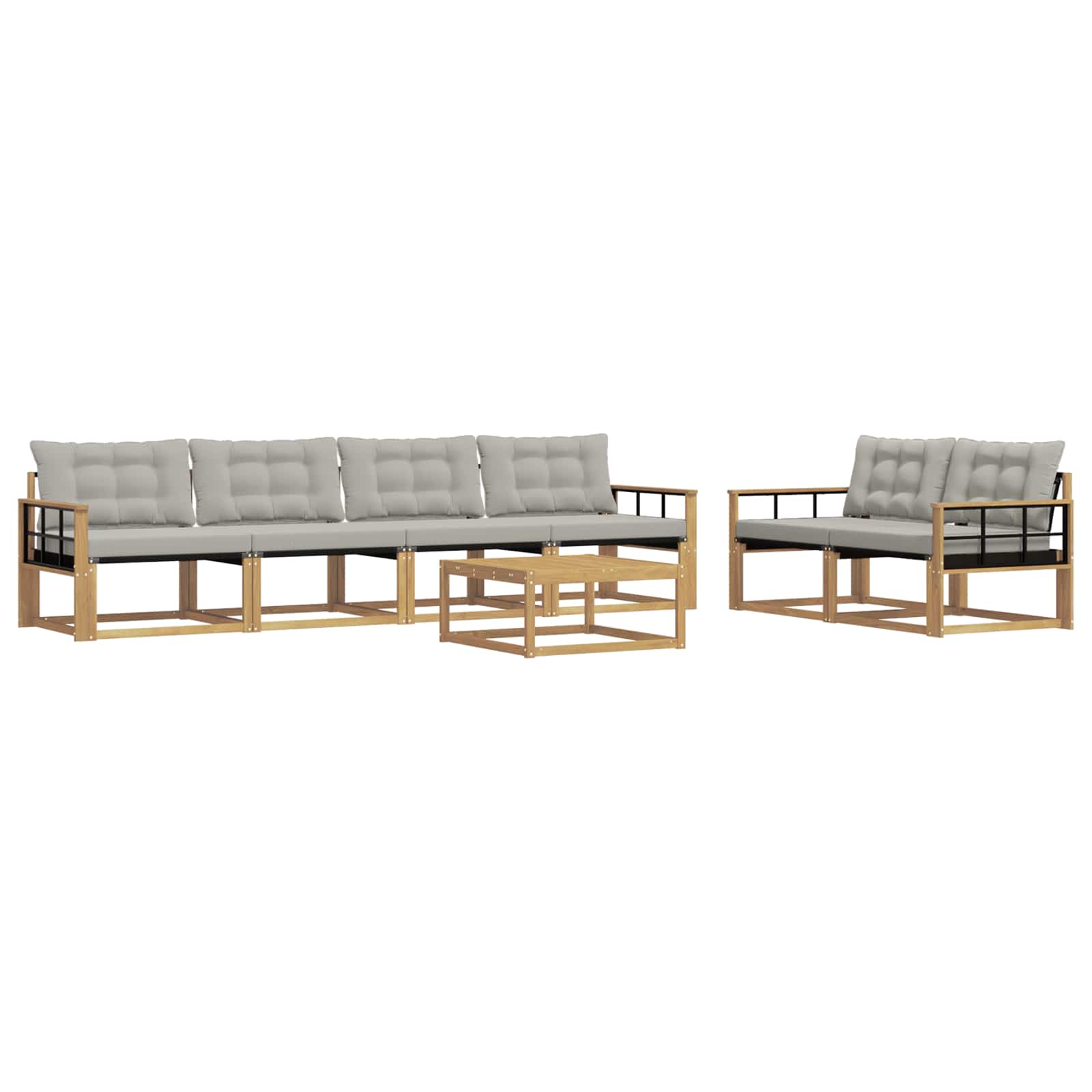 vidaXL Zestaw sof na zewnątrz 7 pcs Biały i jasnoszary 79 x 79 x 37 cm