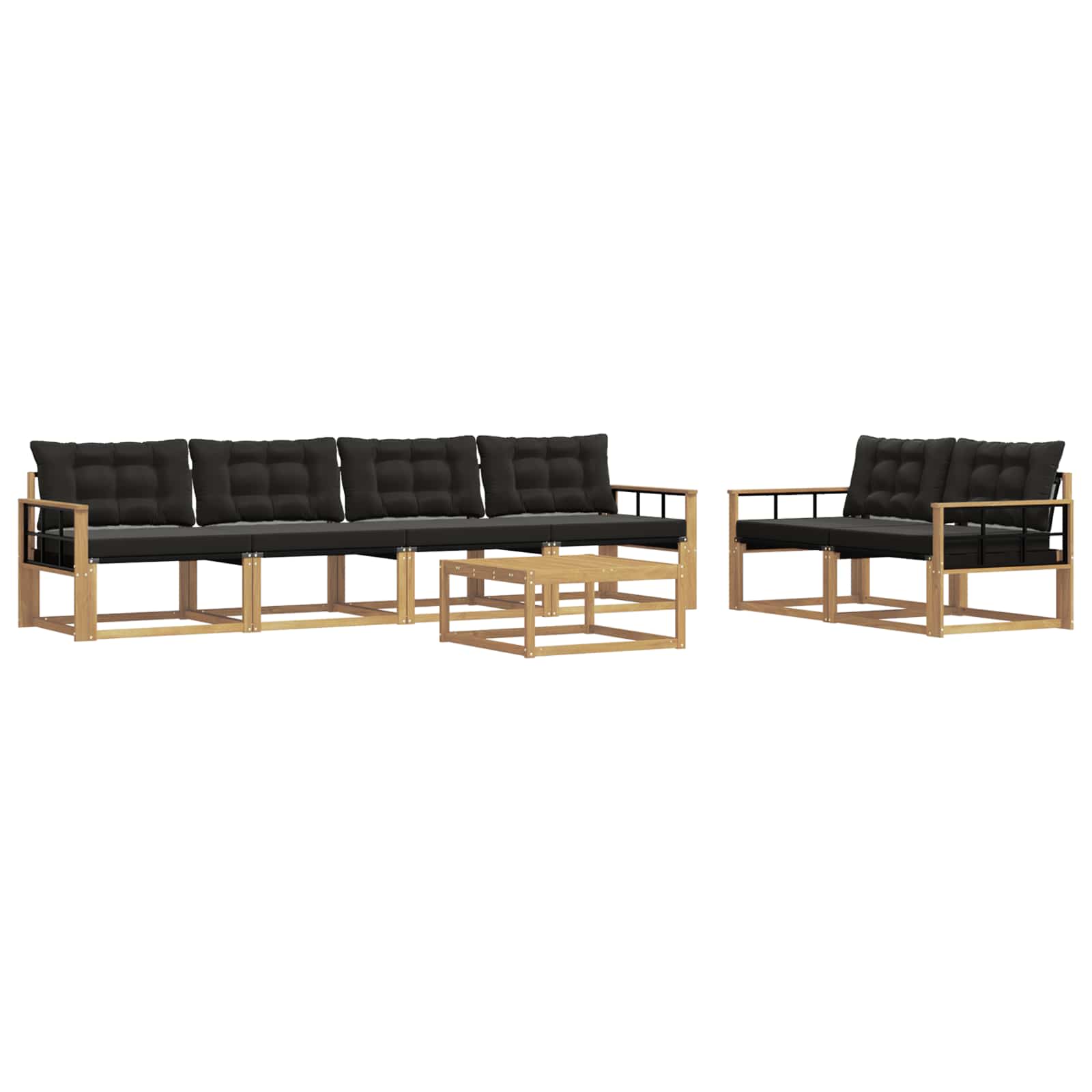 vidaXL Zestaw sof na zewnątrz 7 pcs biały i czarny 79 x 79 x 37 cm
