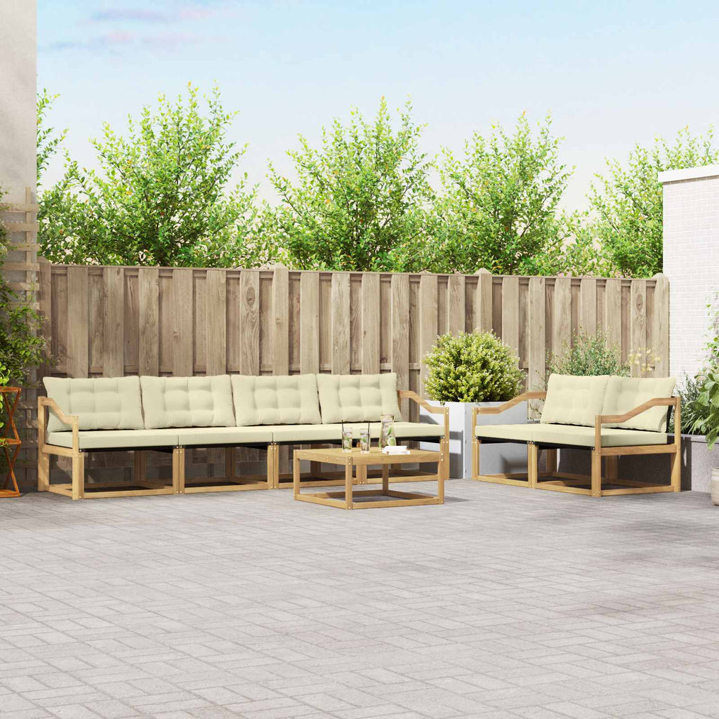 vidaXL Zestaw sof na zewnątrz 7 pcs Biały i kremowy 79 x 79 x 37 cm